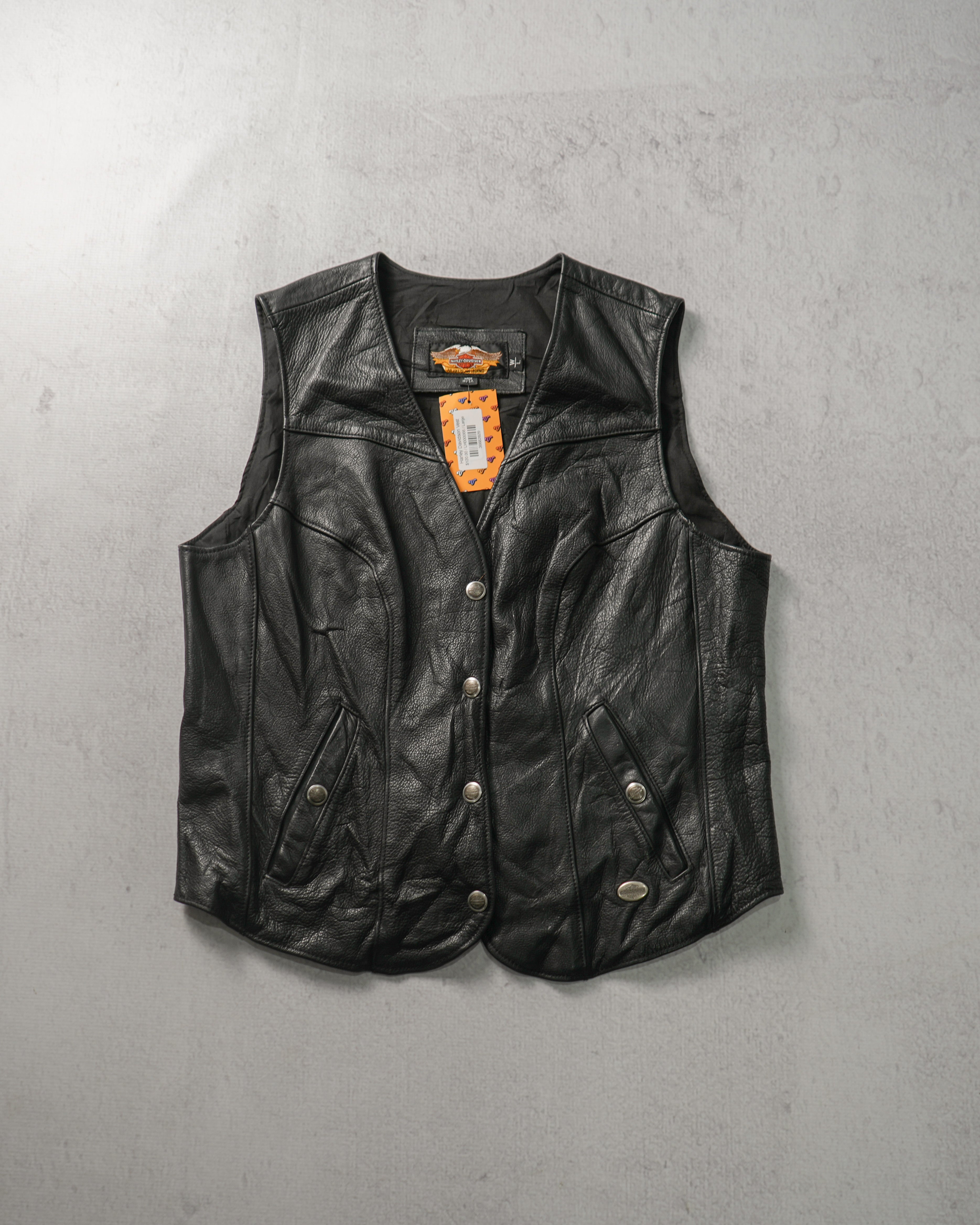 90s Harley Davidson Leather Vest - Women's Large