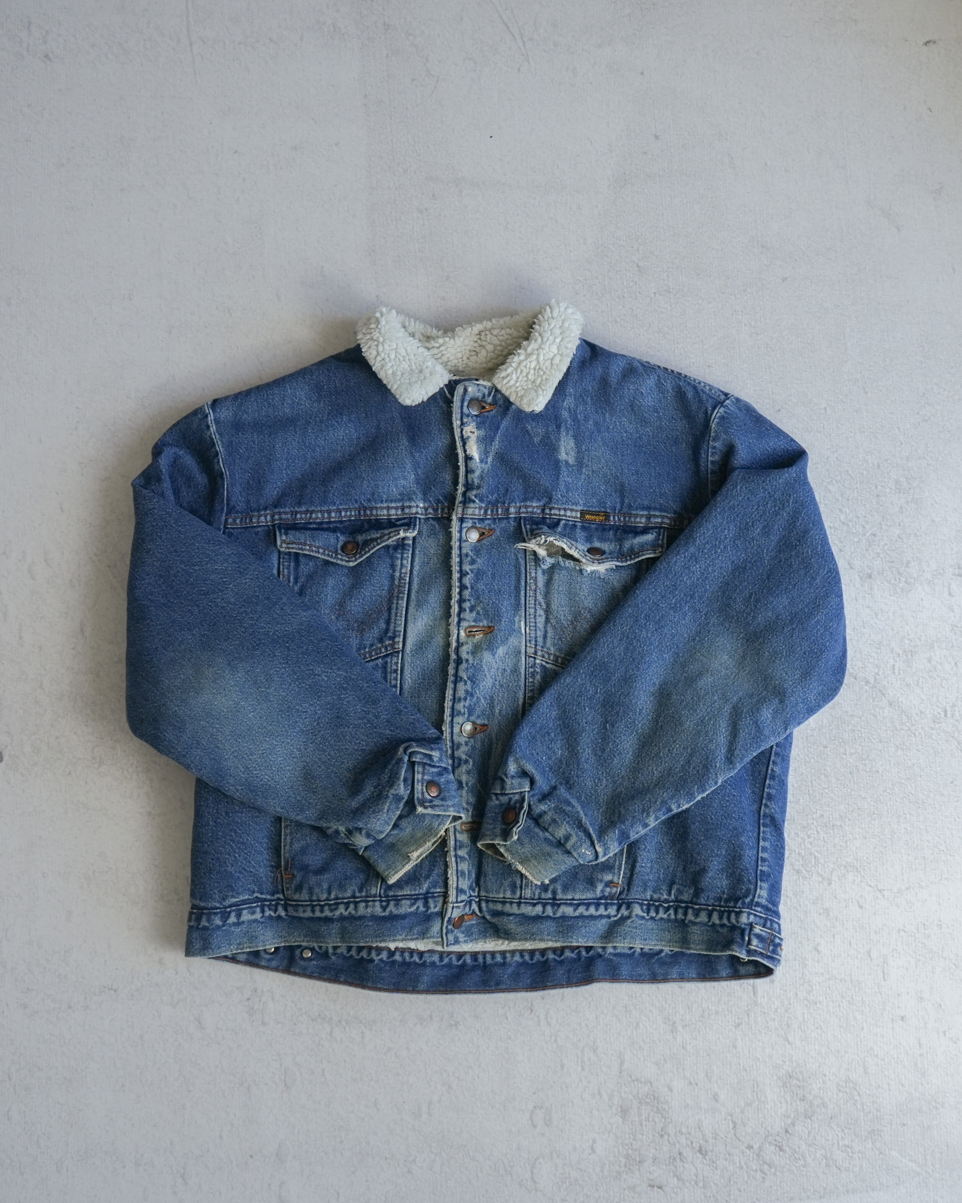 90s Wrangler Sherpa Lined Denim Jacket - Women's Large