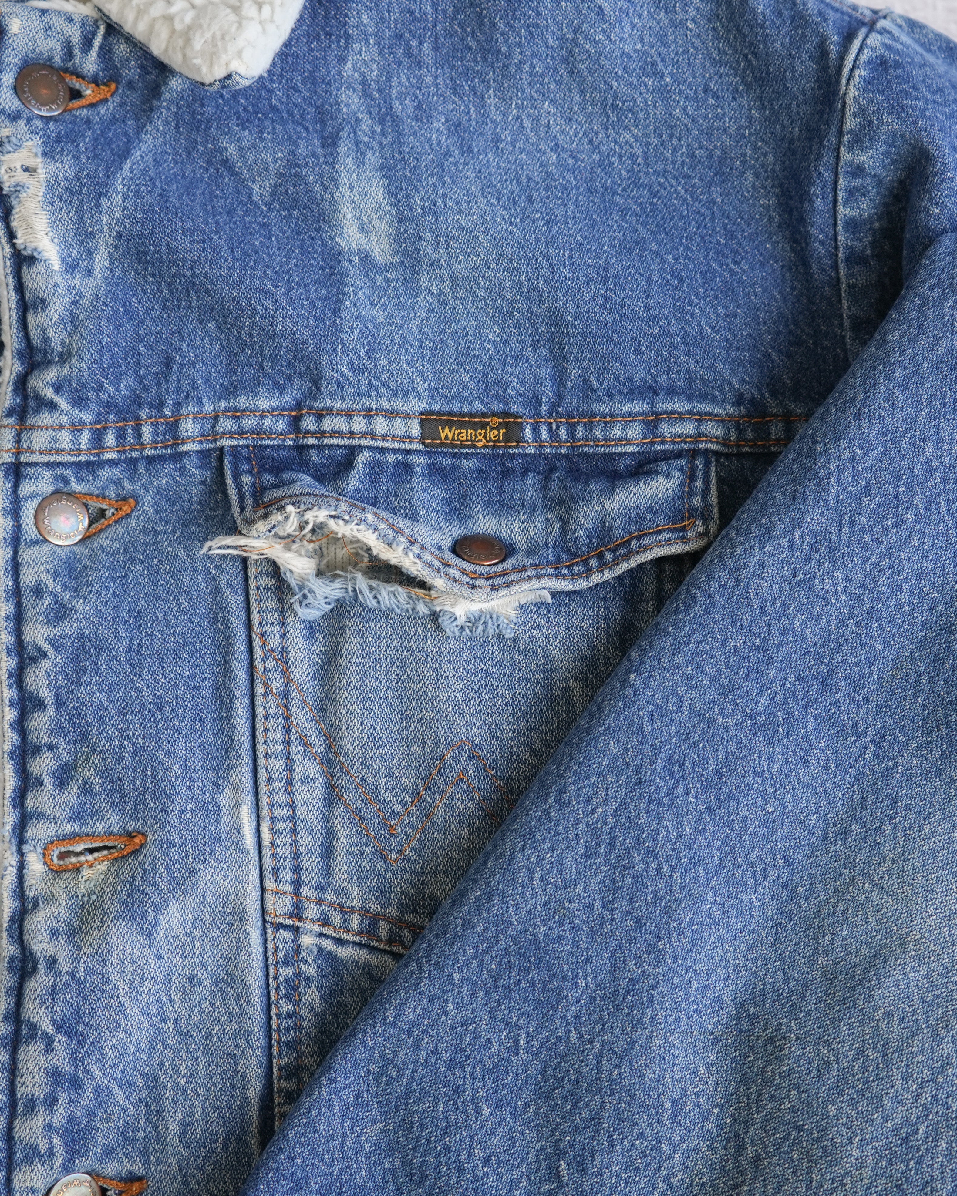 90s Wrangler Sherpa Lined Denim Jacket - Women's Large