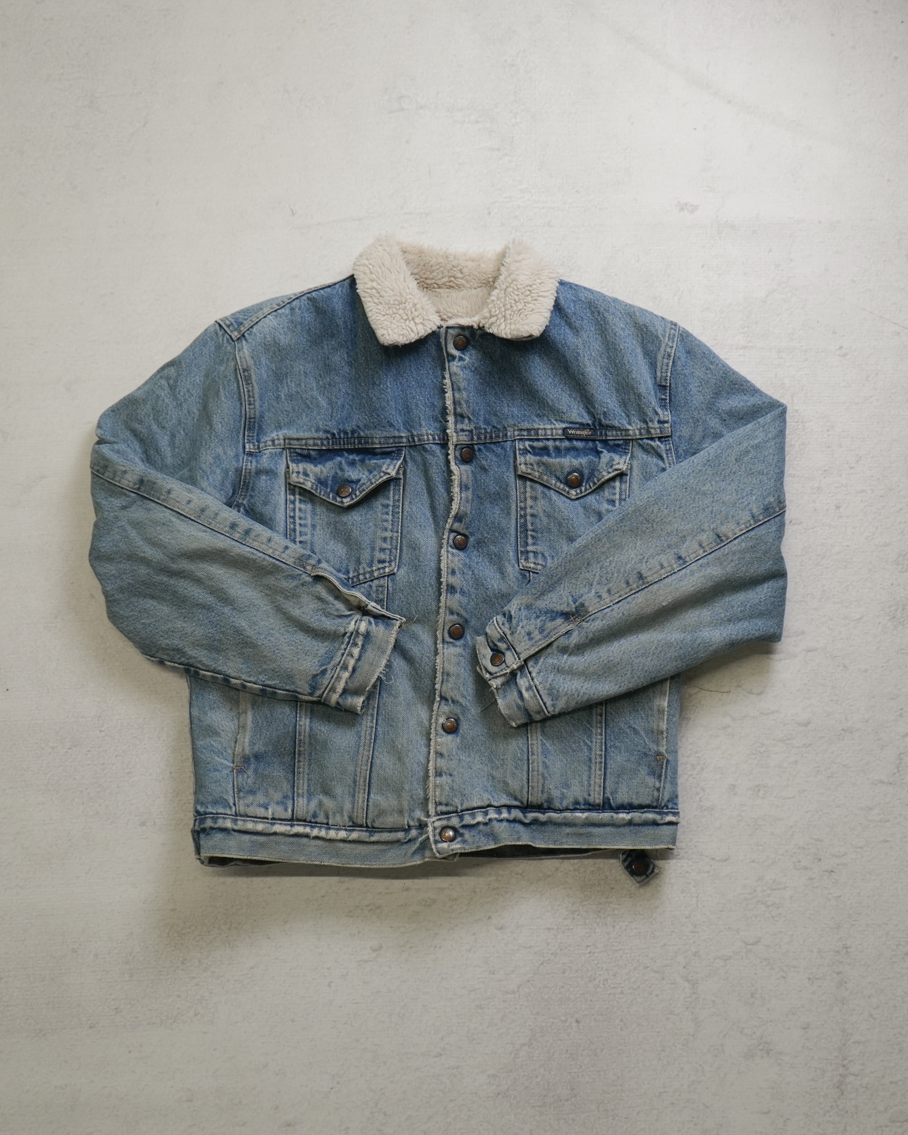 90s Wrangler Sherpa Lined Denim Jacket - Women's Large