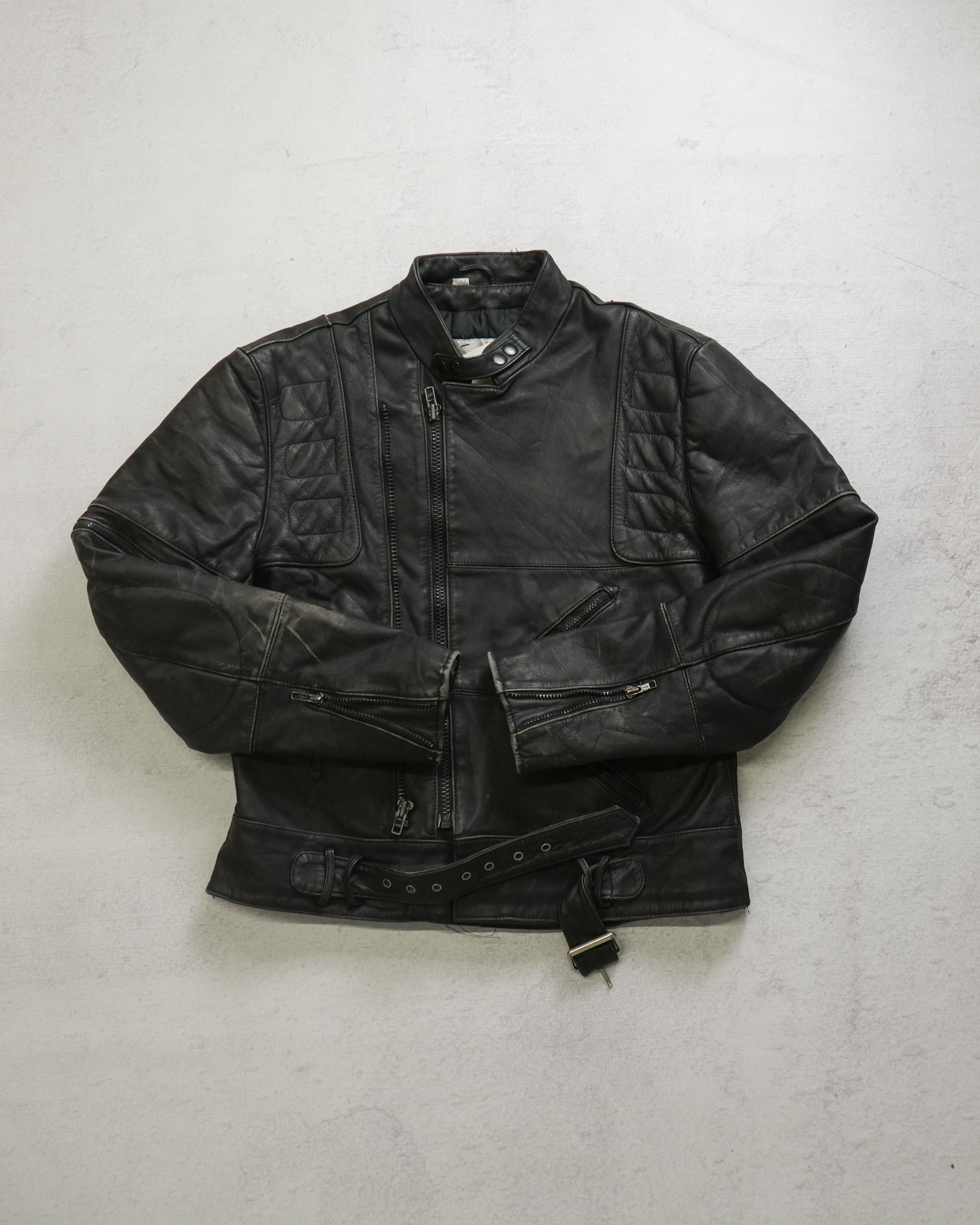 90s Wilsons Leather Biker Jacket - Men's Large