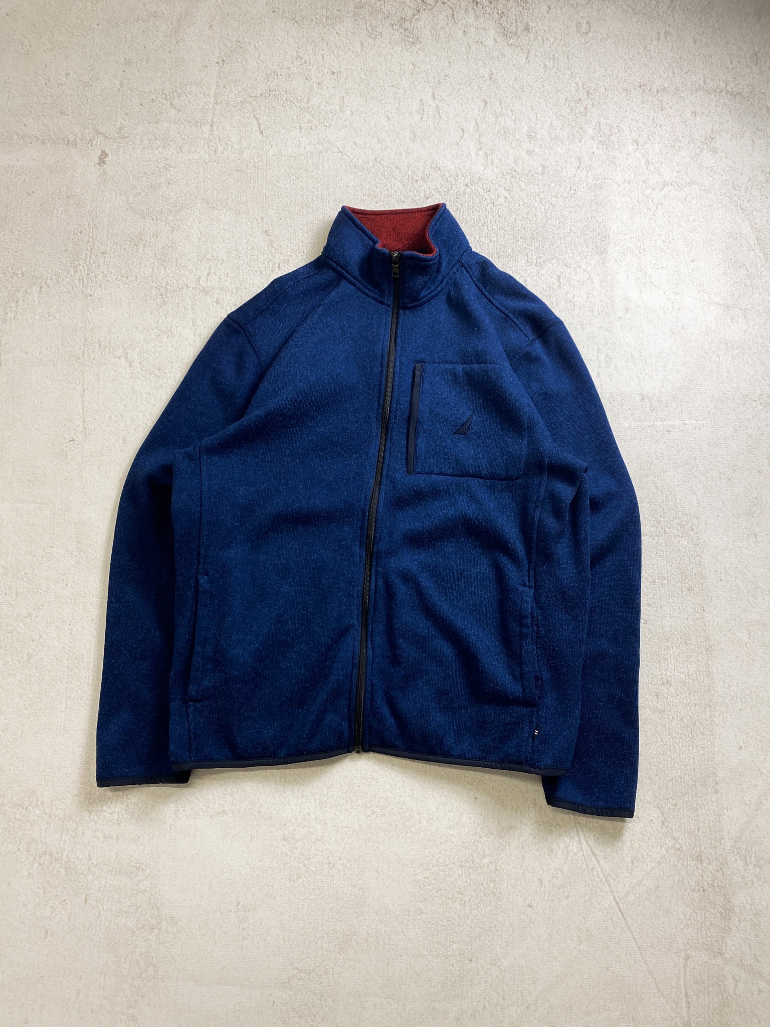 00s Nautica Zip-Up Fleece Sweatshirt - Men's Large