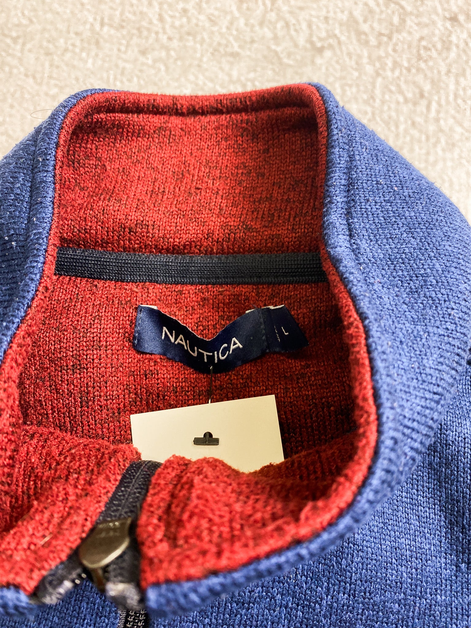 00s Nautica Zip-Up Fleece Sweatshirt - Men's Large