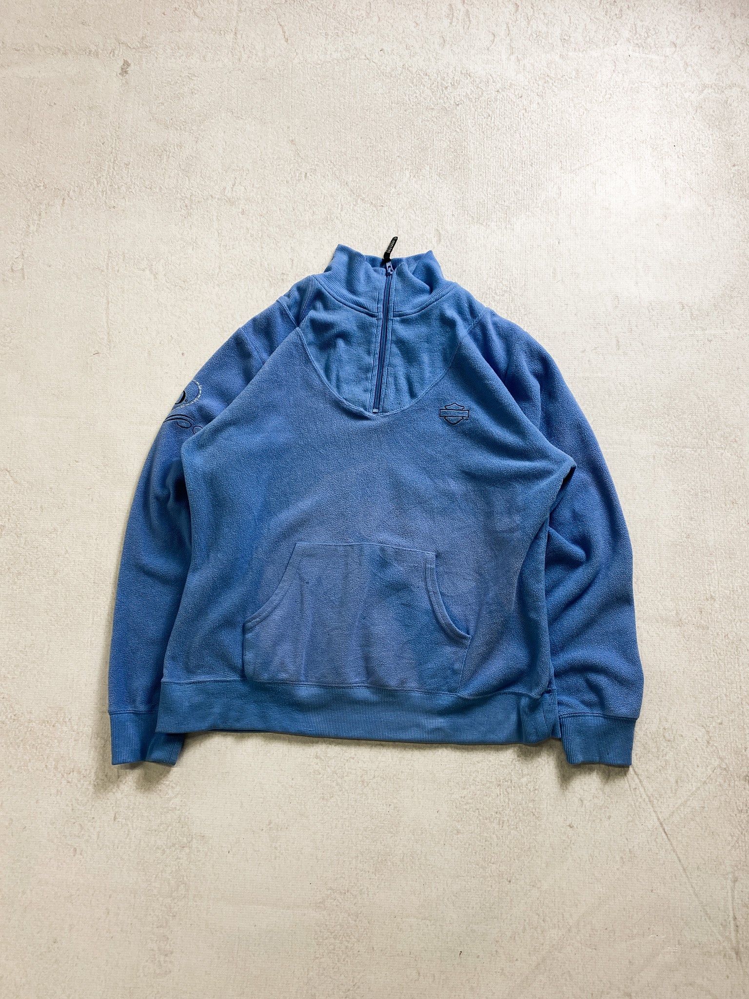 90s Harley Davidson 1/4 Zip Fleece Sweatshirt - Women's Medium