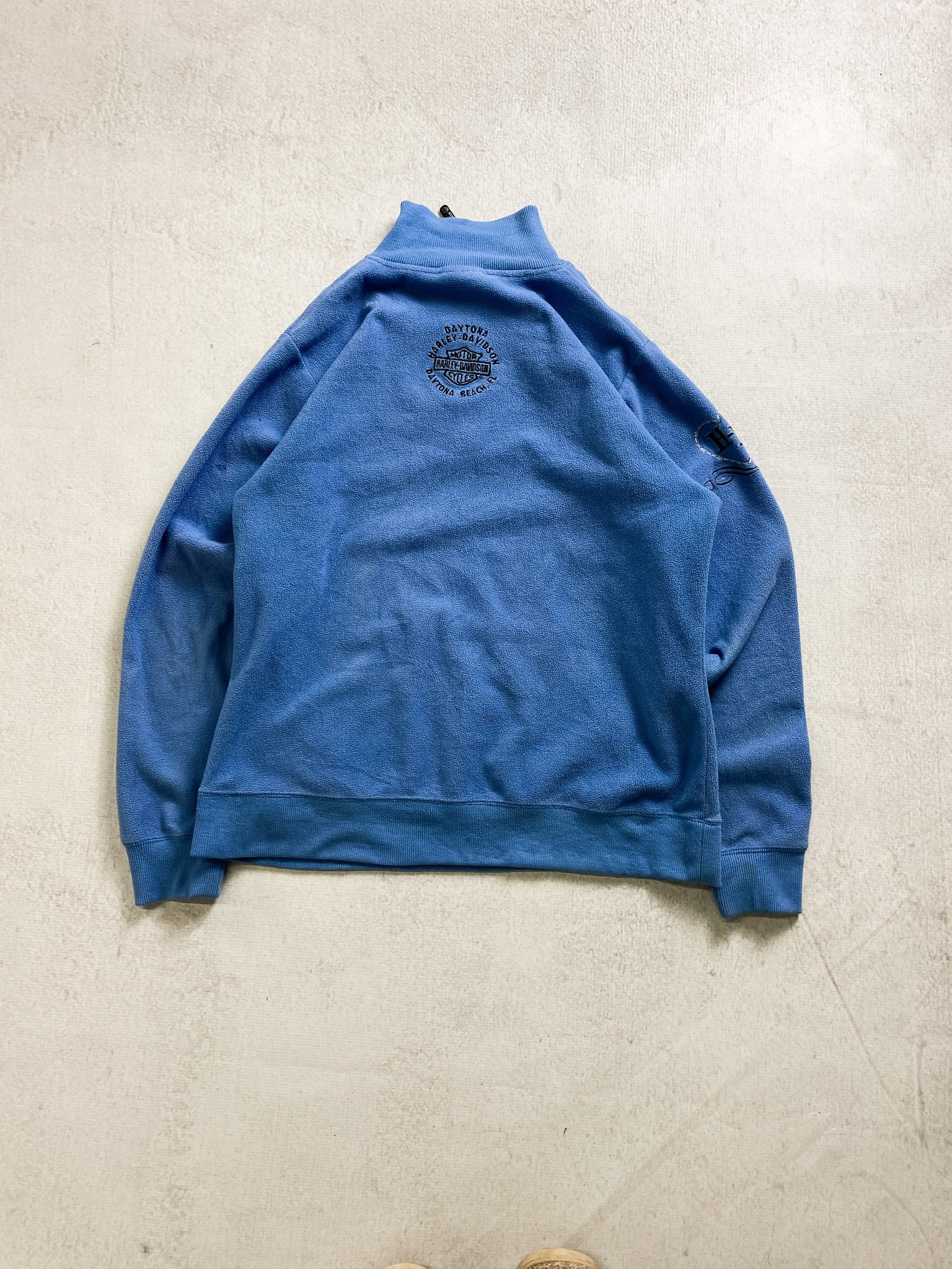 90s Harley Davidson 1/4 Zip Fleece Sweatshirt - Women's Medium