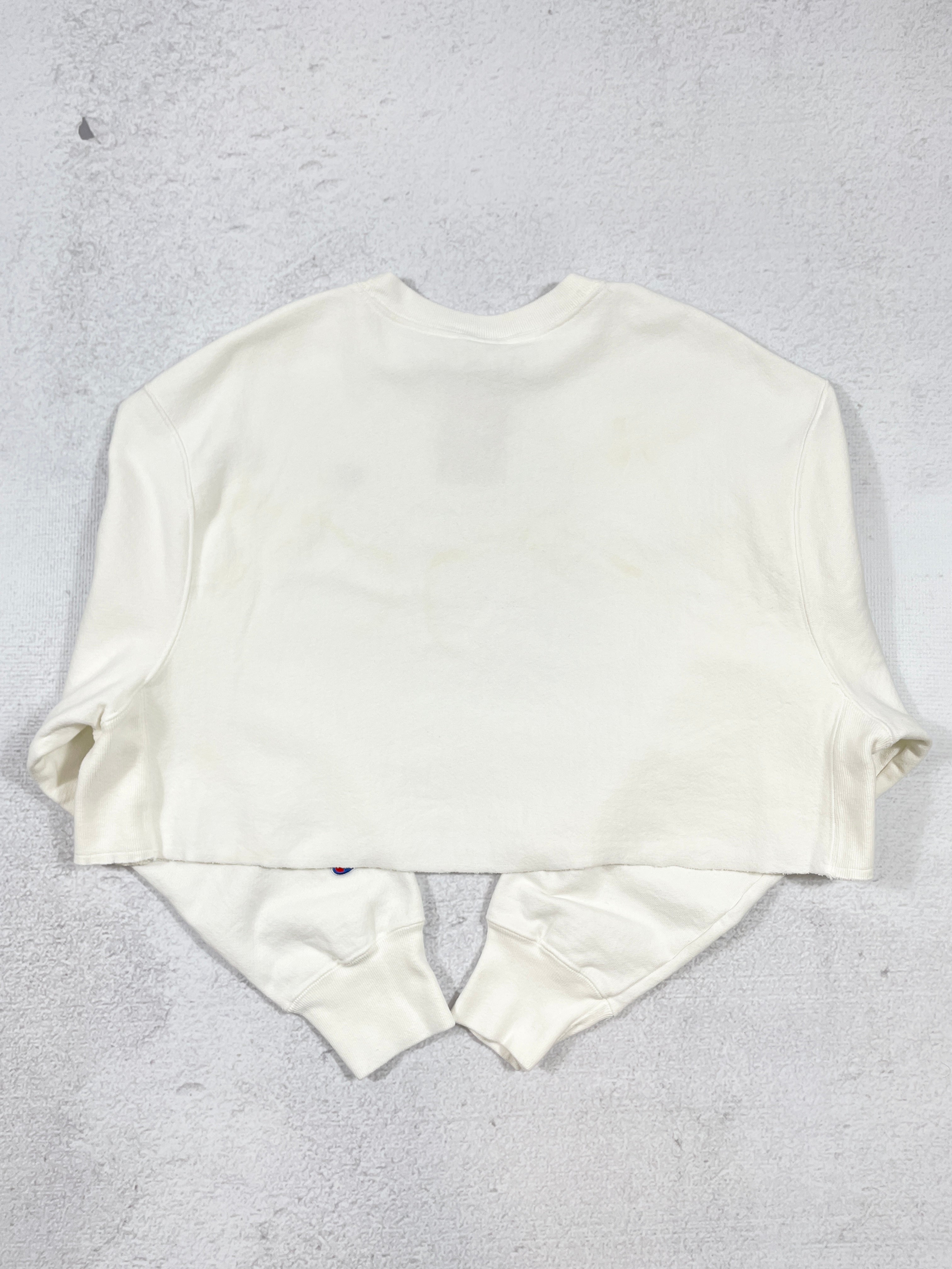 Vintage Champion Cropped Reverse Weave Crewneck Sweatshirt - Women's Large