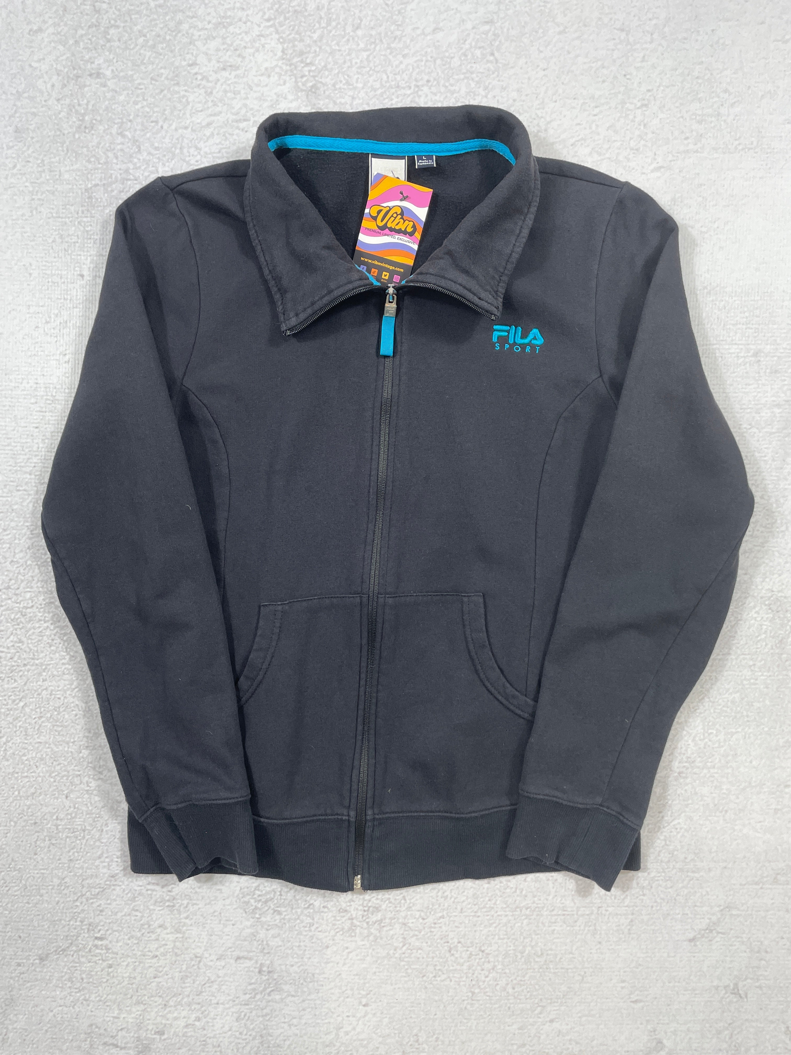Vintage Fila Zip-Up Sweatshirt - Women's Large