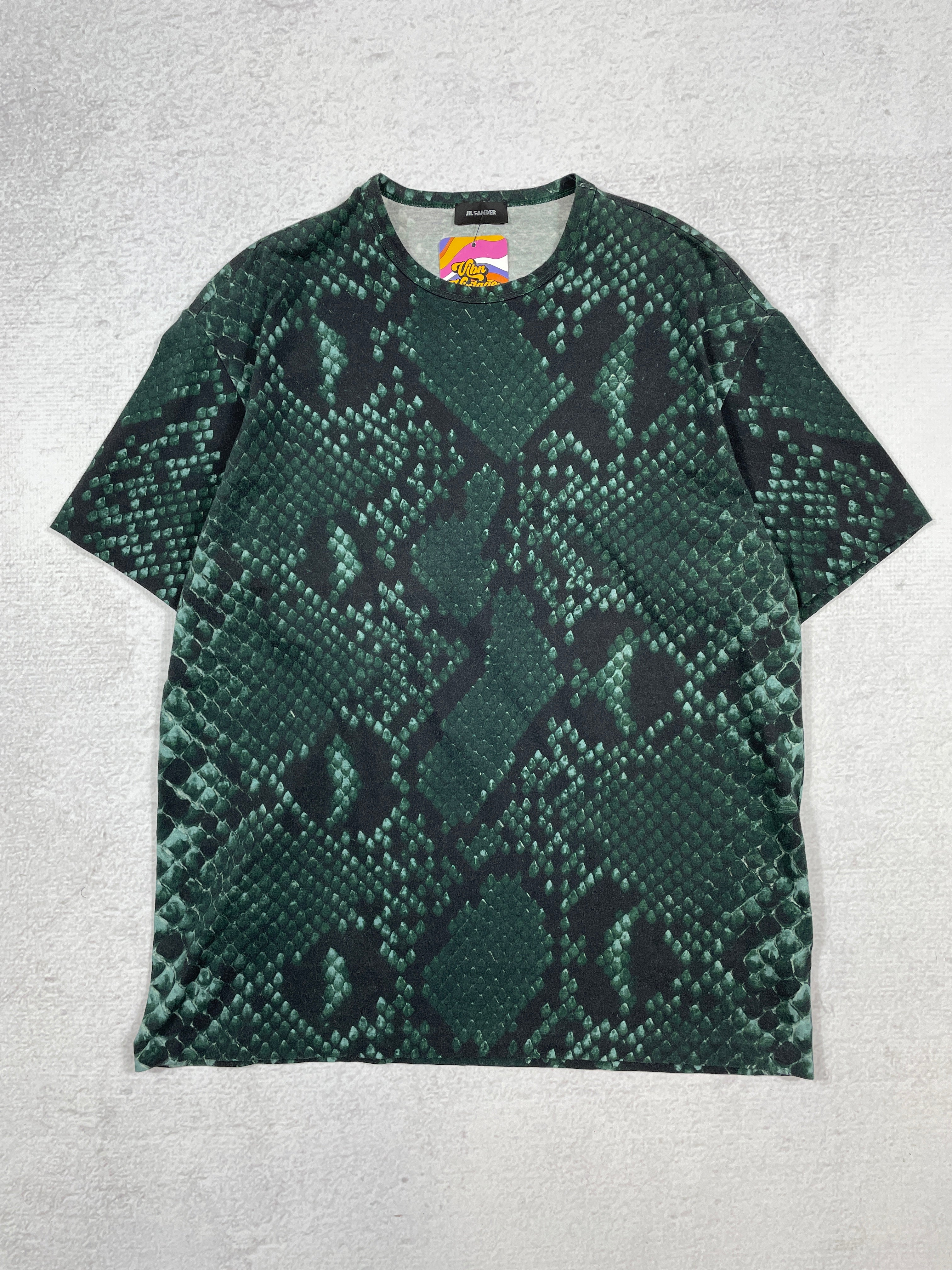 Drake Worn Jill Sander Python Print T-Shirt - Men's Small