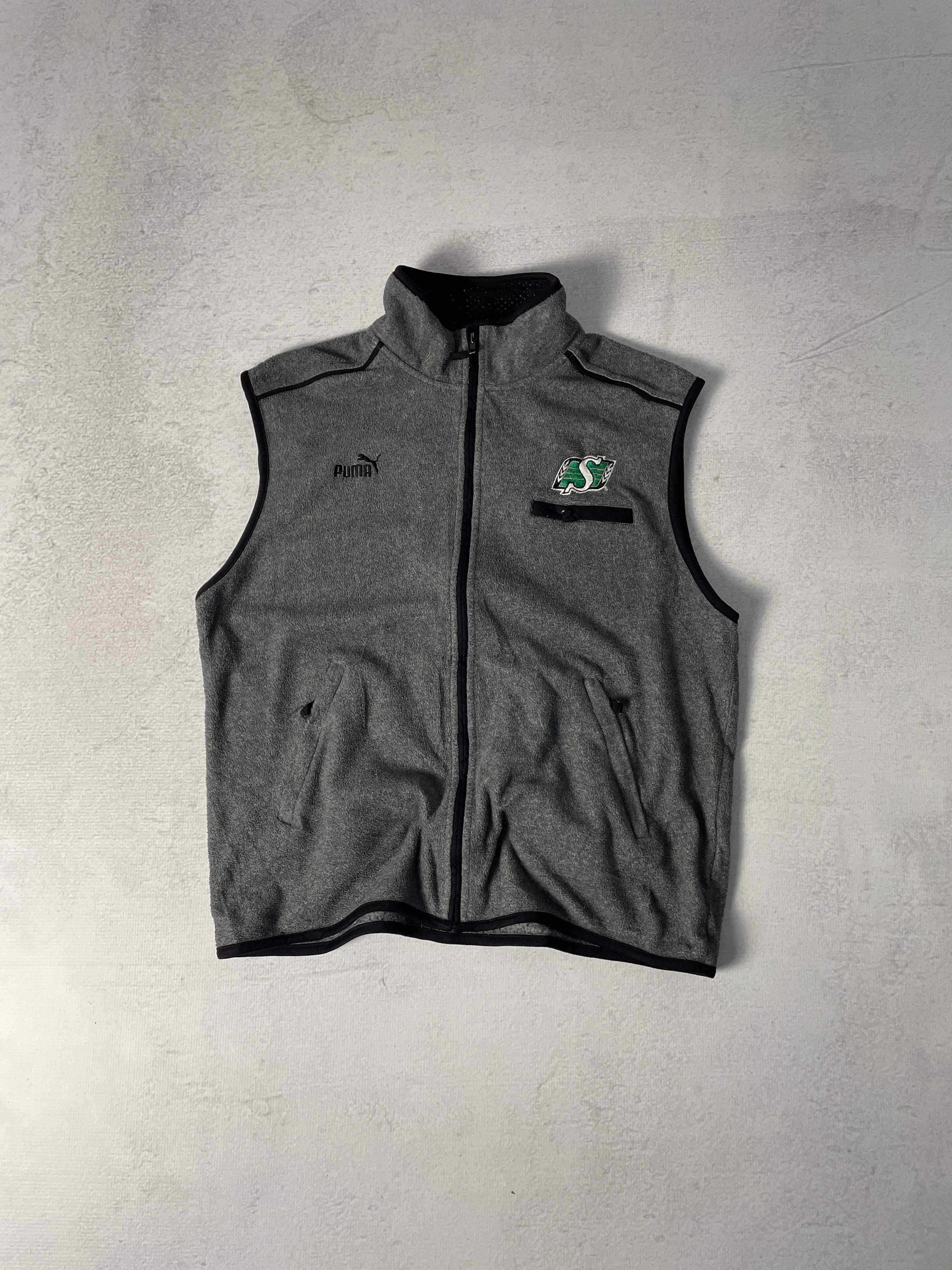 Vintage CFL Saskatchewan Roughriders Fleece Vest - Men's Large