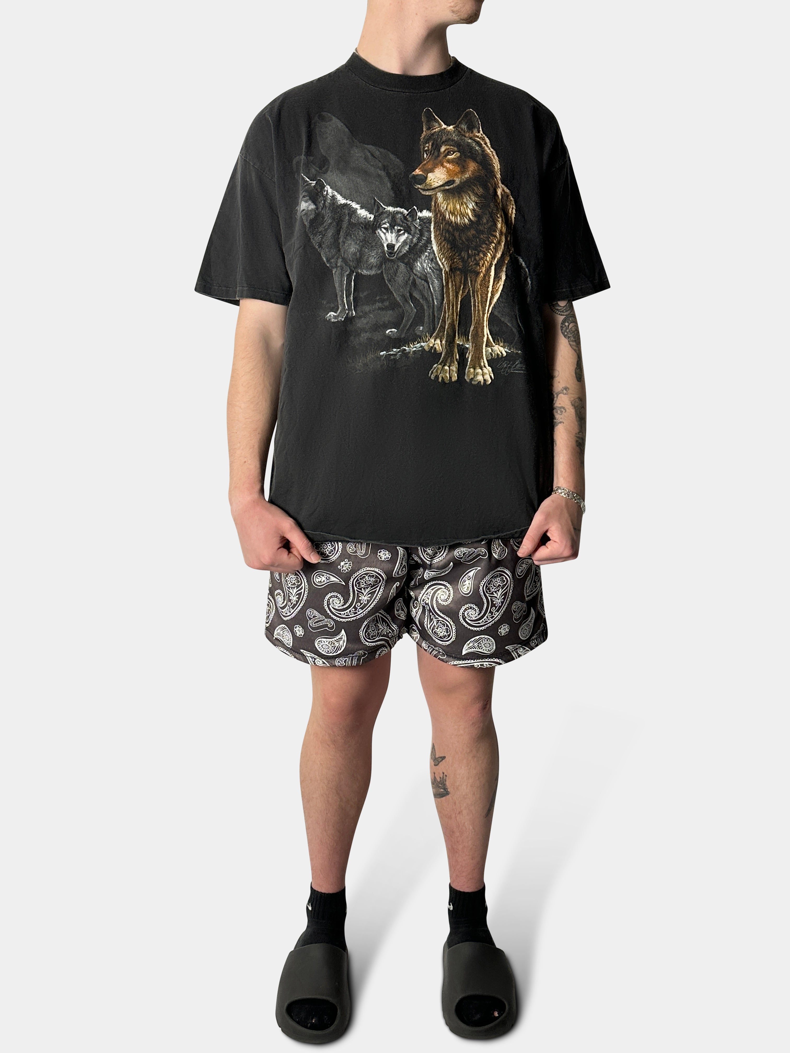 Vibn Paisley Heavyweight Mesh Shorts - Hazel