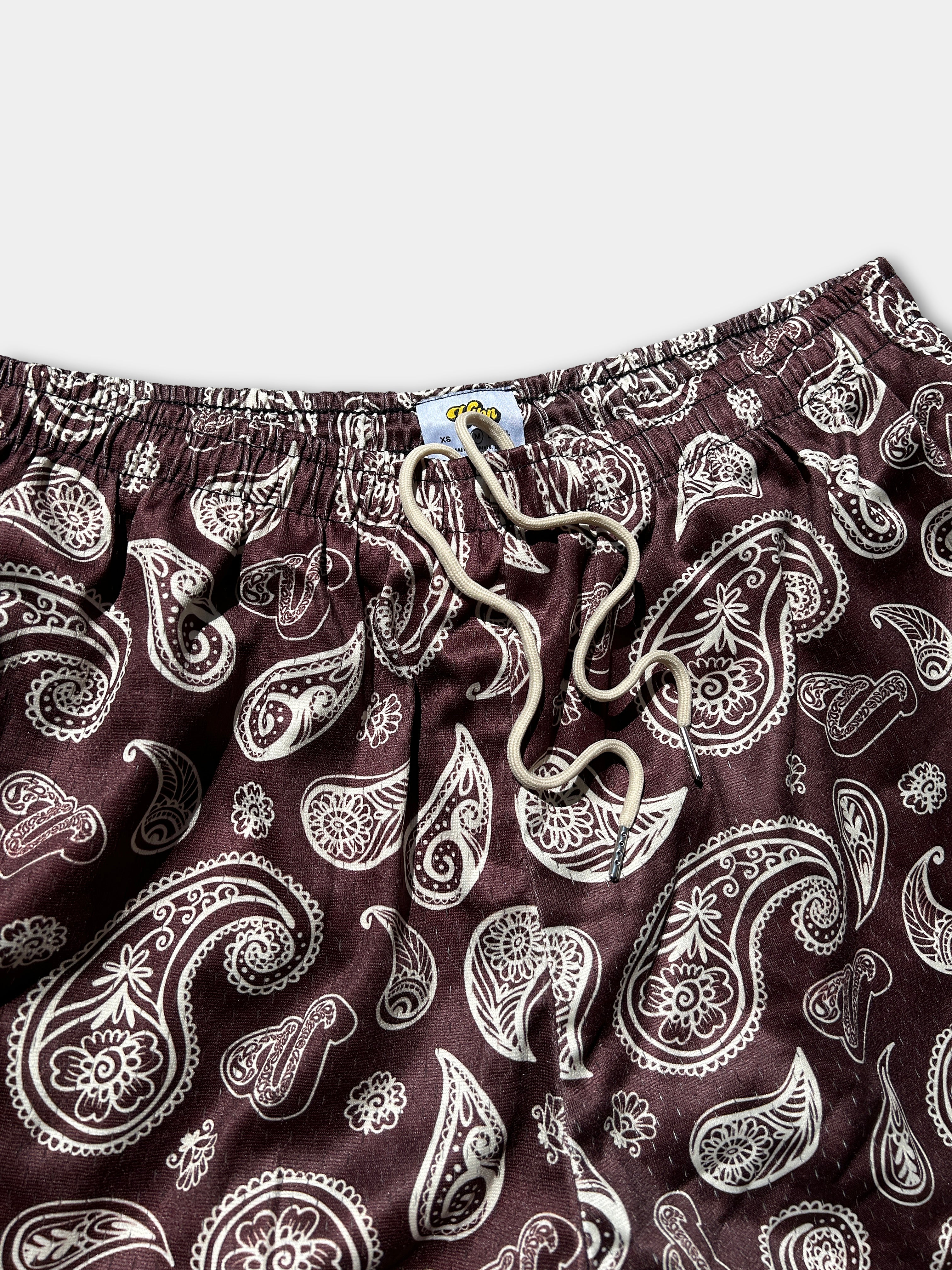 Vibn Paisley Heavyweight Mesh Shorts - Hazel