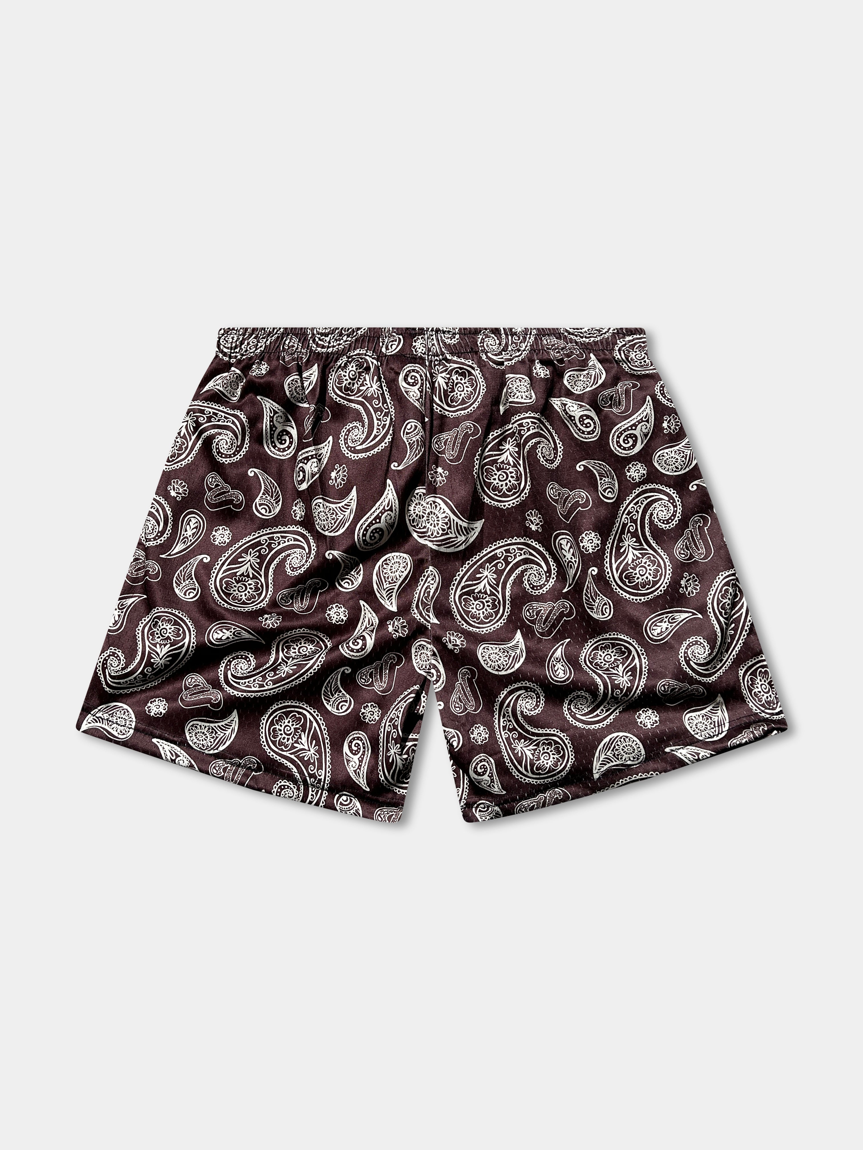 Vibn Paisley Heavyweight Mesh Shorts - Hazel