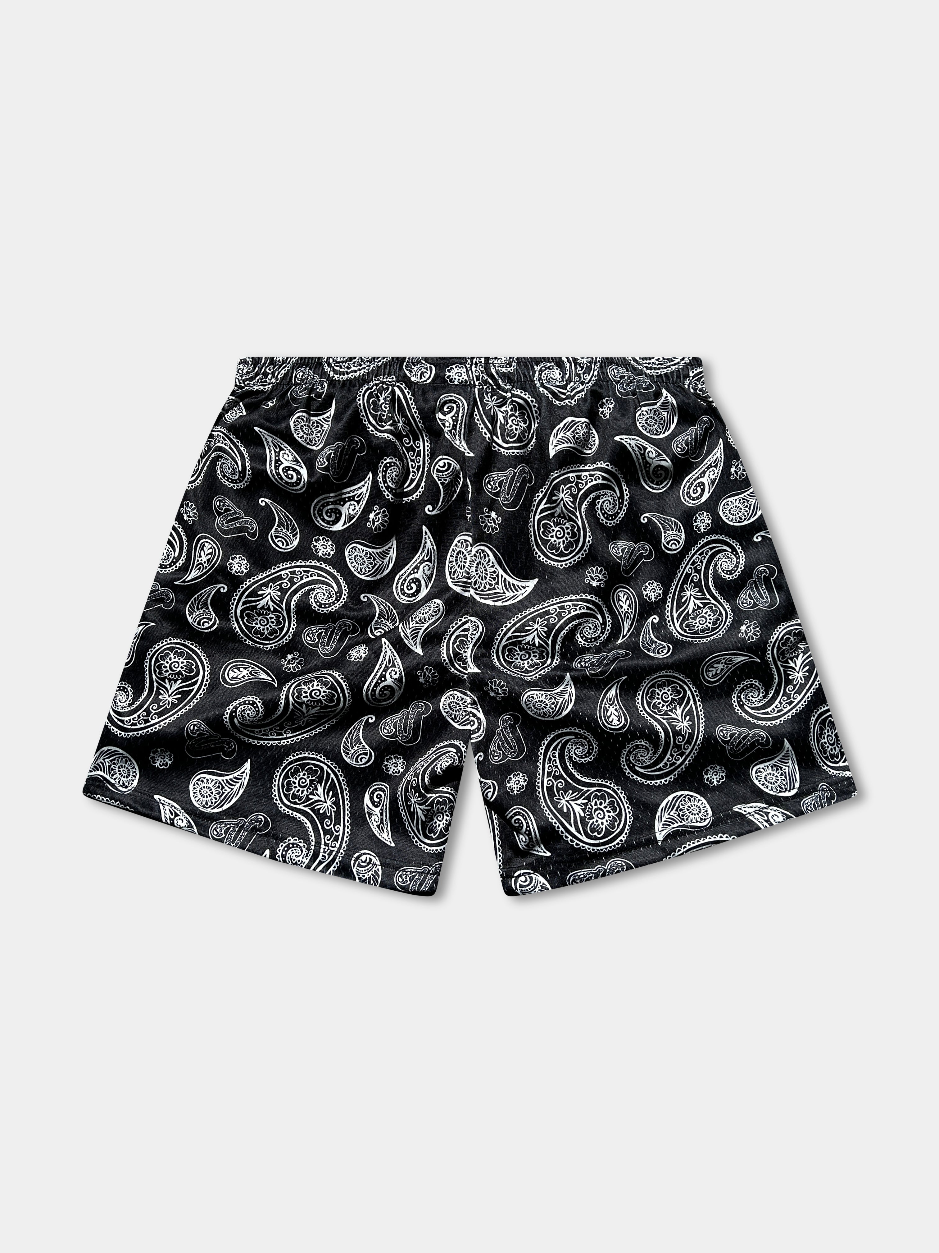 Vibn Paisley Heavyweight Mesh Shorts - Onyx