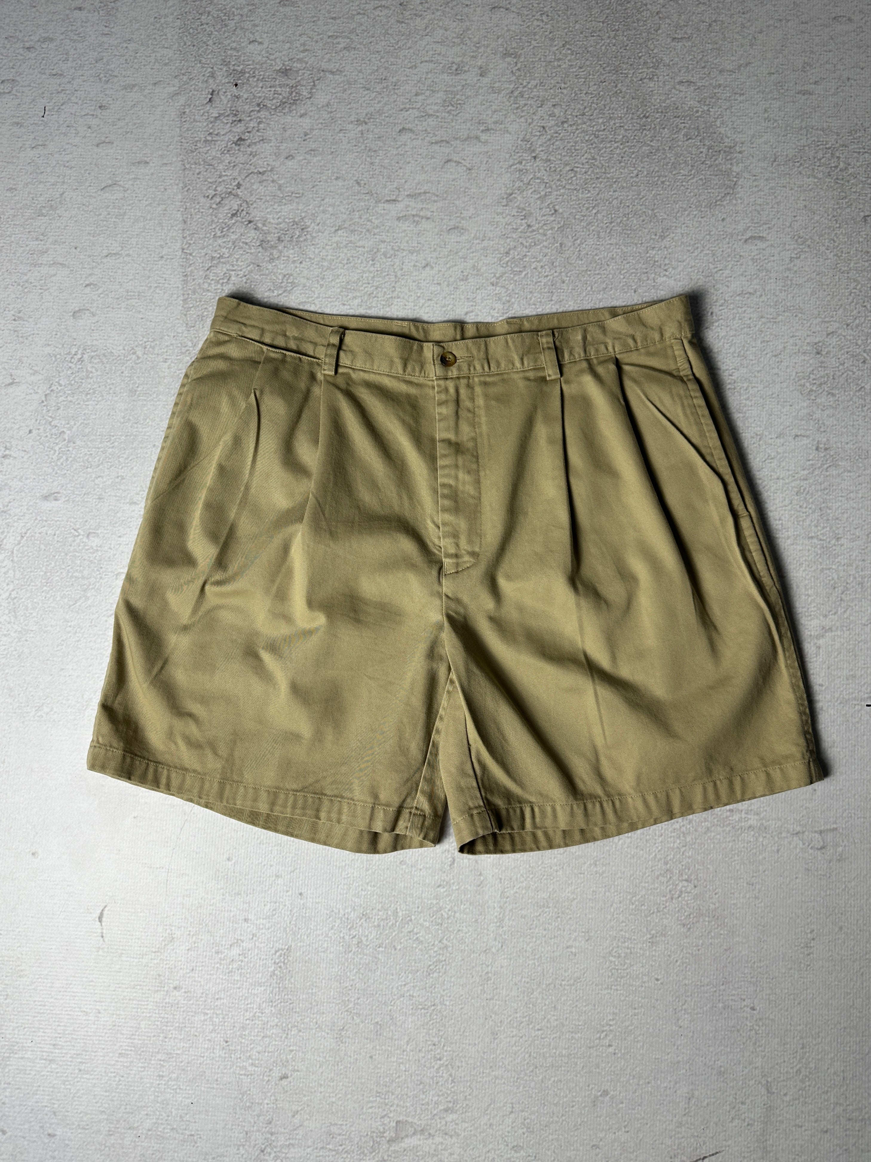 Vintage Nautica Chino Pleated Shorts - Men's 38