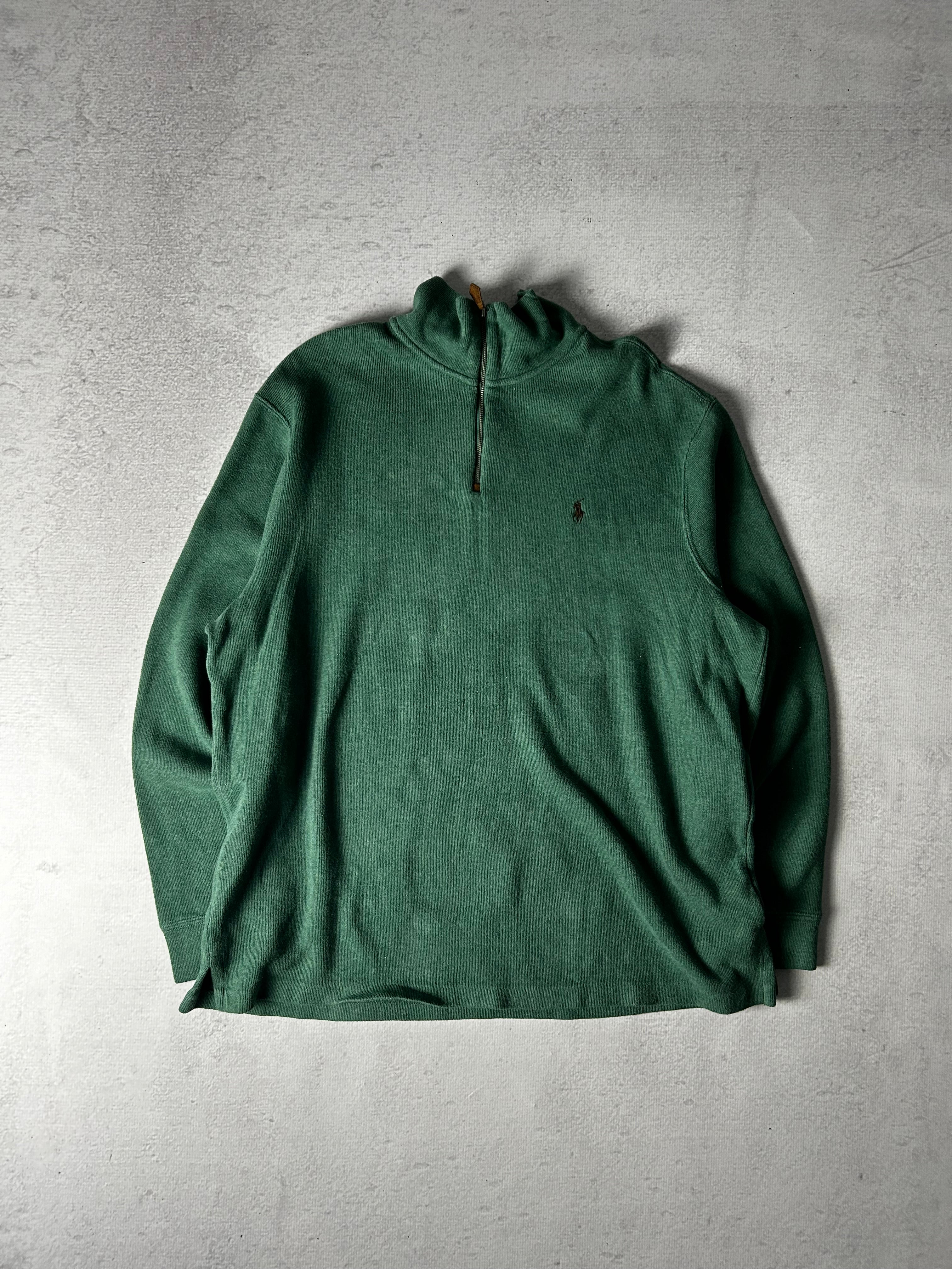Vintage Polo Ralph Lauren 1/4 Zip Knitted Sweatshirt - Men's 2XL