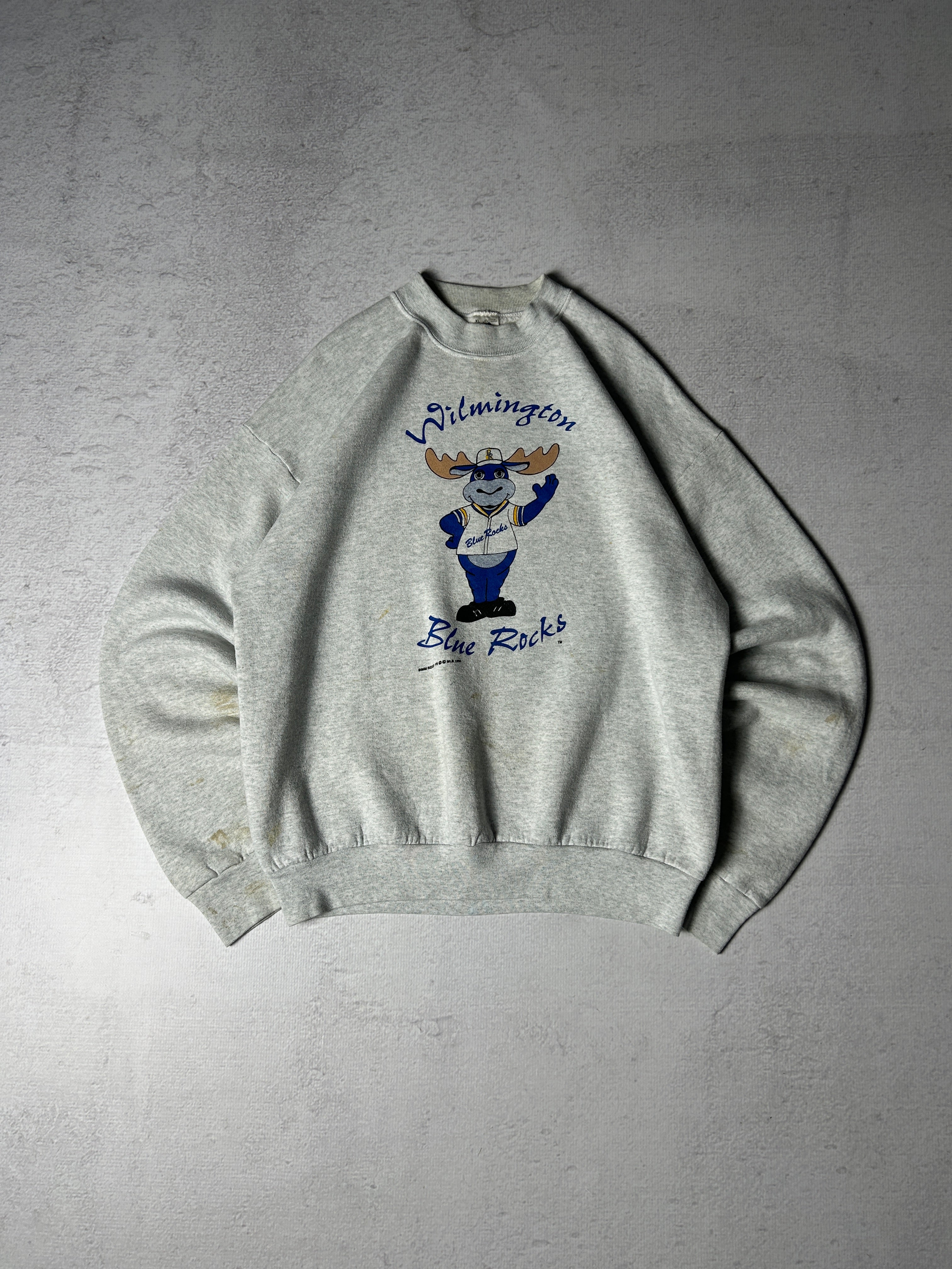 Vintage 90s Wilmington Blue Rocks Crewneck Sweatshirt - Men's XL
