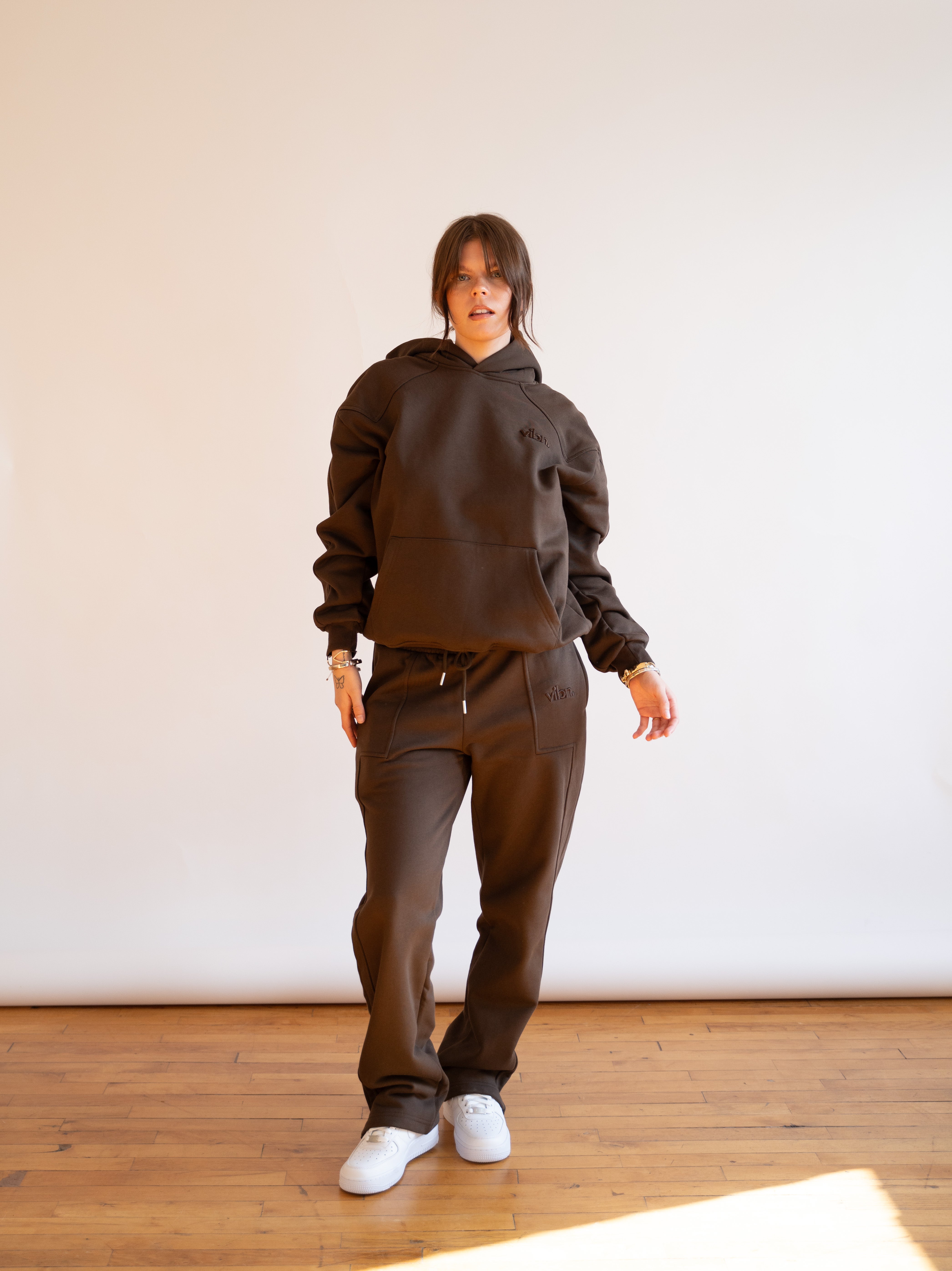 Heavyweight Tonal Sweatpants — Chocolate