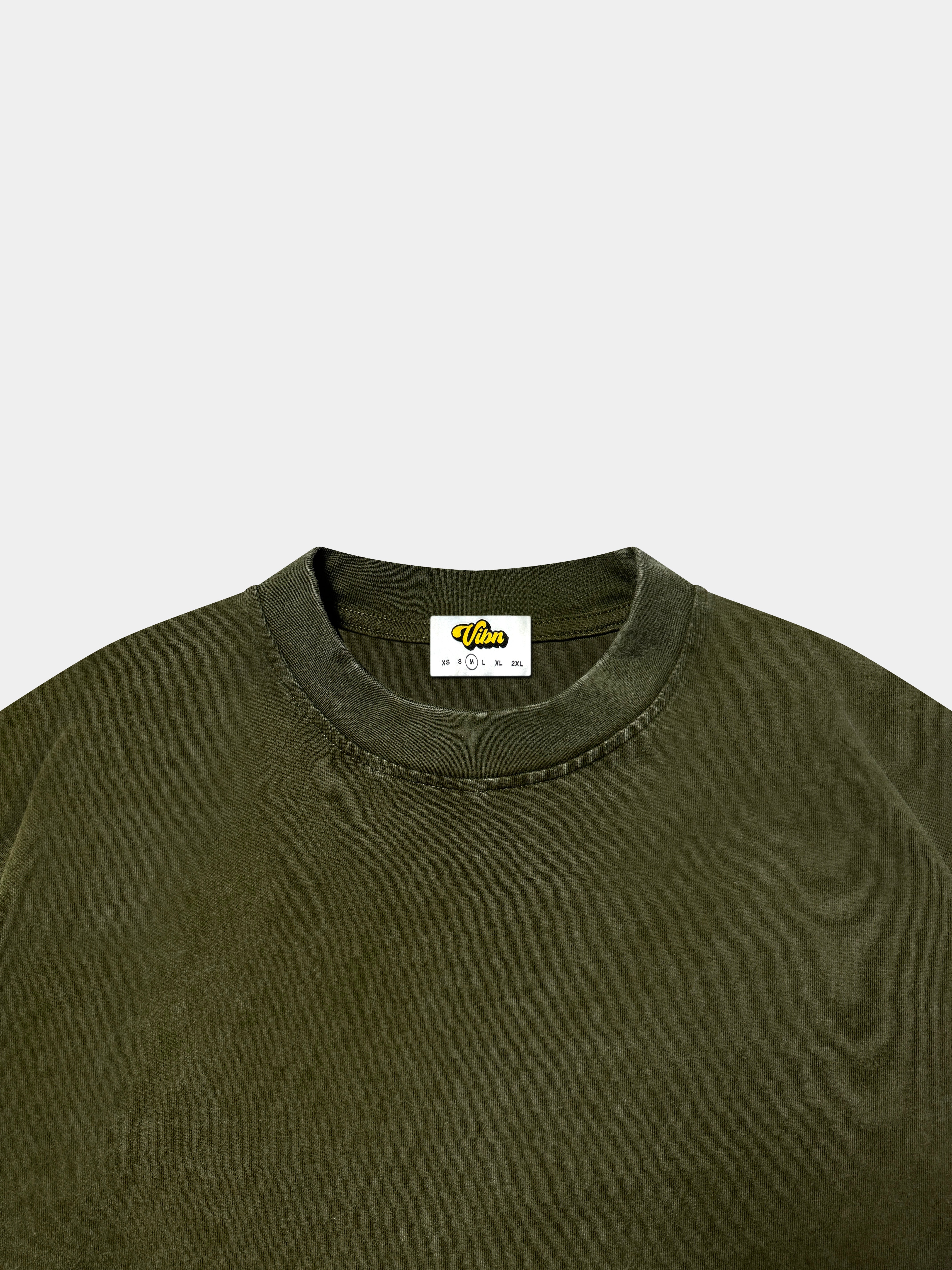 Vibn Heavyweight Mineral T-Shirt - Moss Green