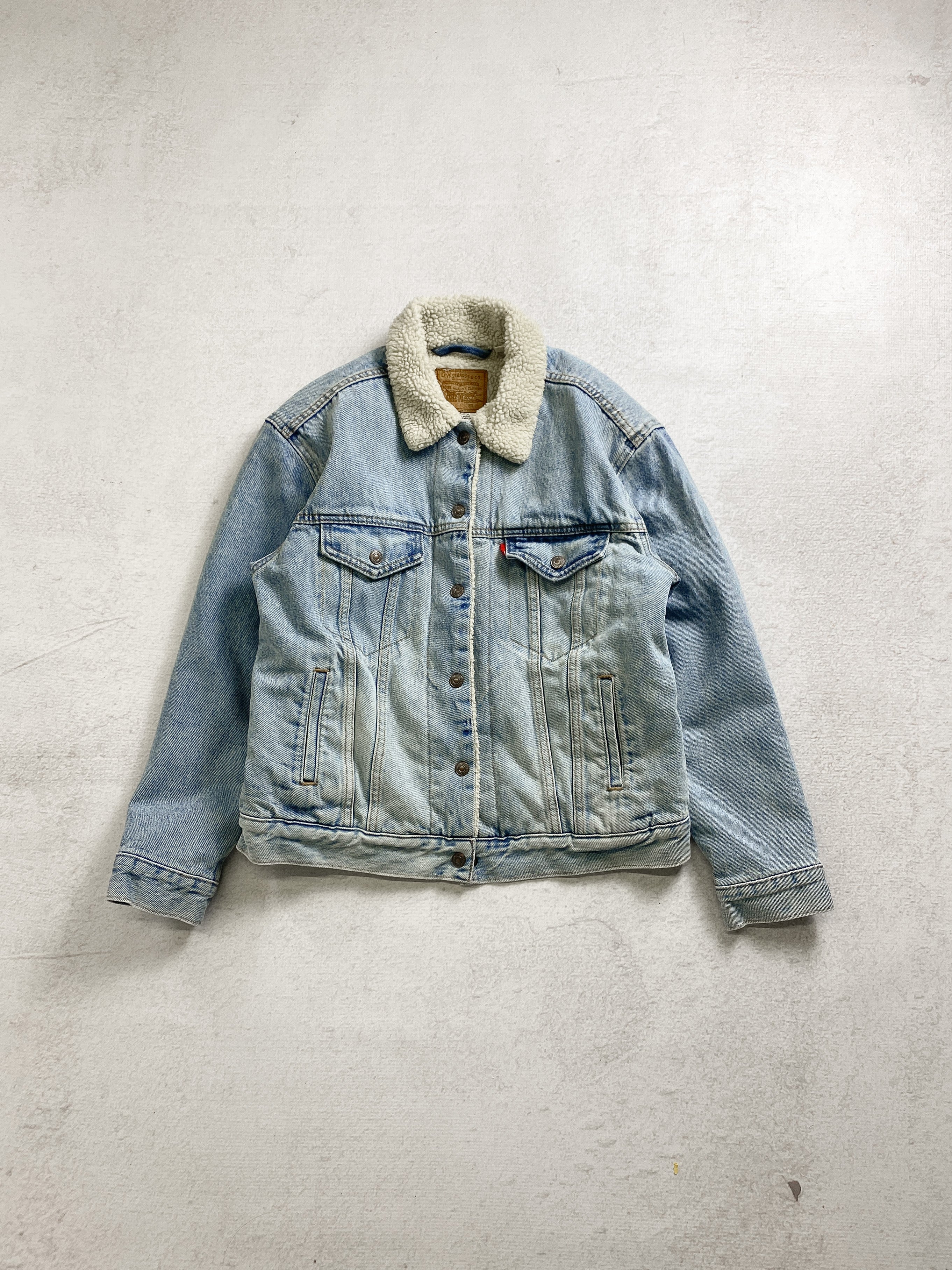 90s Levis Sherpa Lined Denim Jacket - Men's Medium