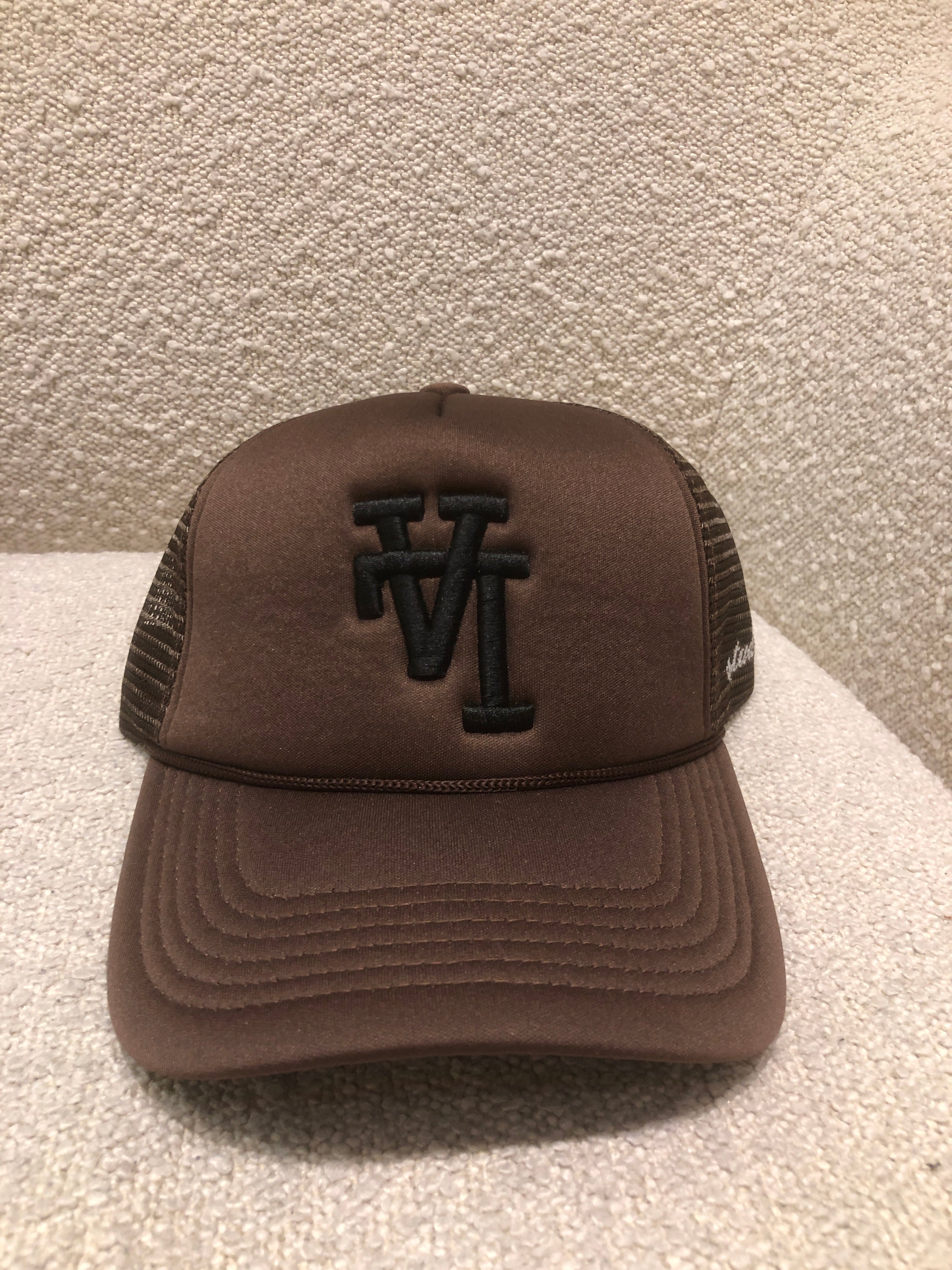 Vibn Studios x LA Black Lettering Mesh Hat - Brown Upsidedown