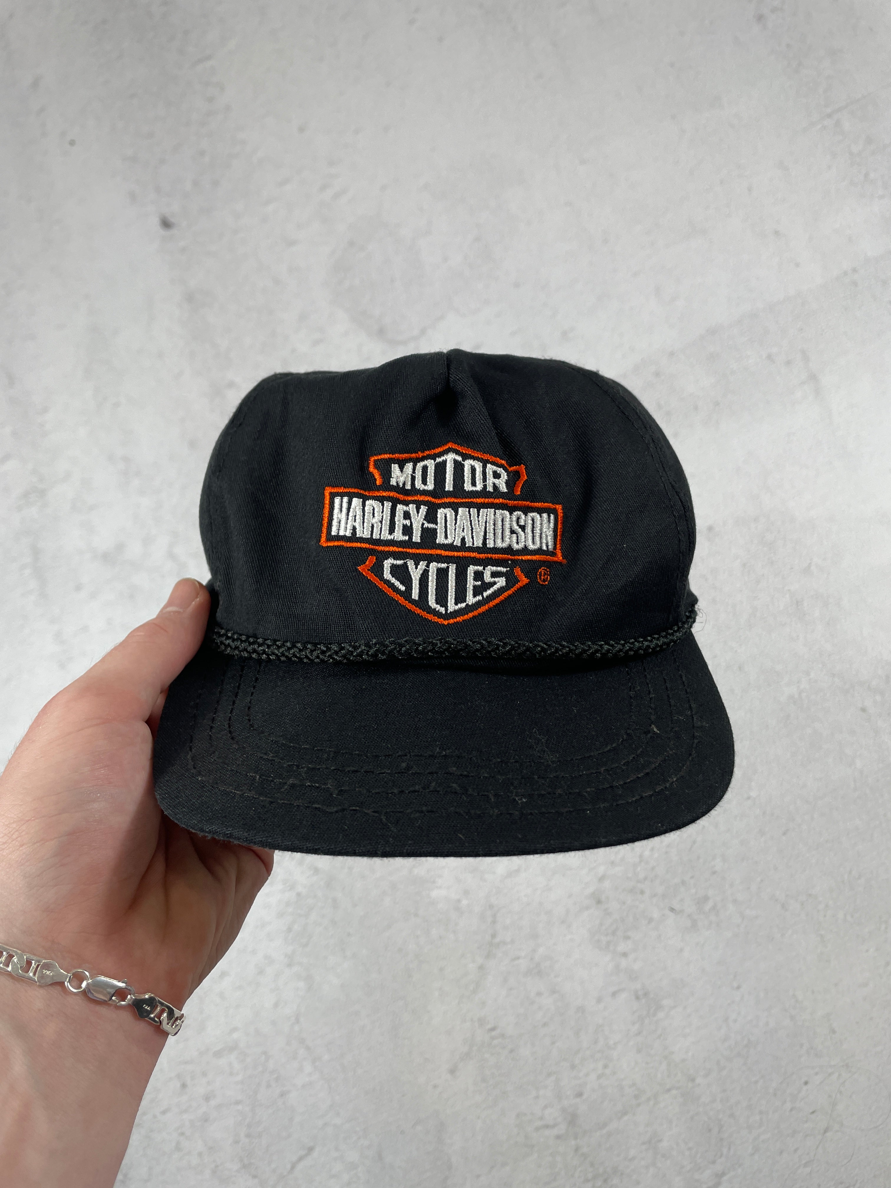 Vintage Harley Davidson Strap-Back Hat - Adjustable