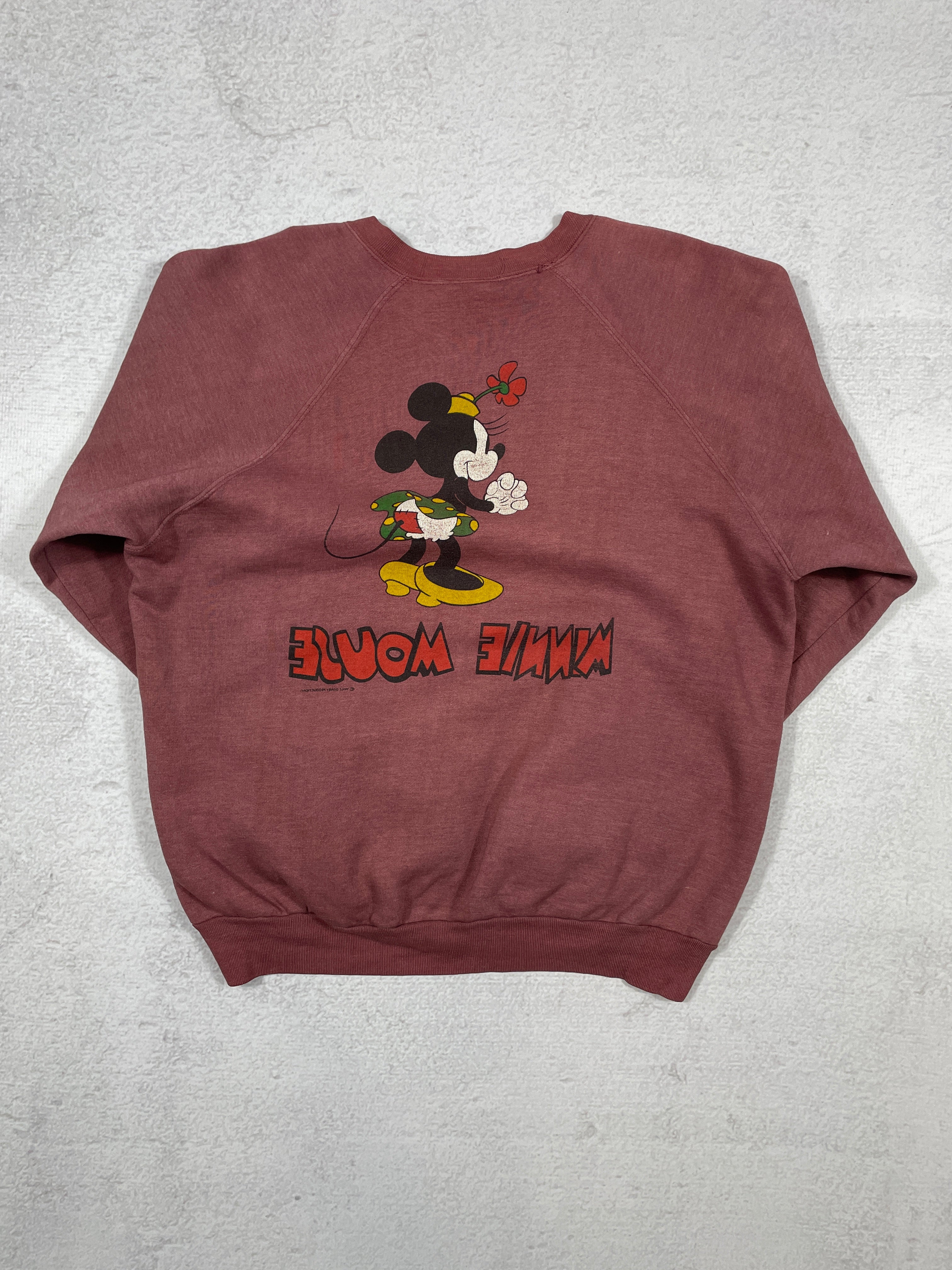 Vintage Dyed Disney Minnie Mouse Crewneck Sweatshirt - Women's XL