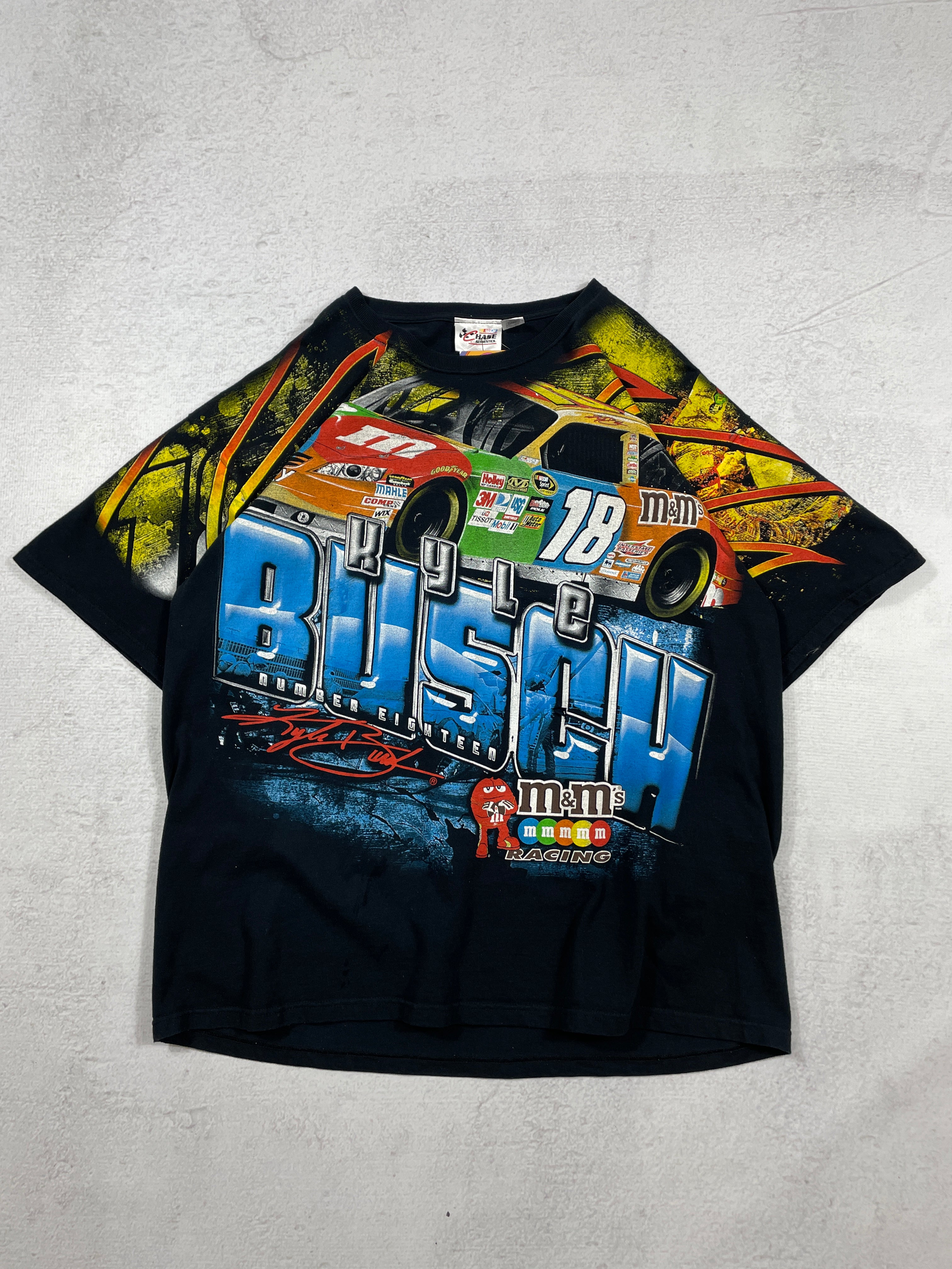 Vintage Nascar Kyle Busch AOP T-Shirt - Men's 2XL