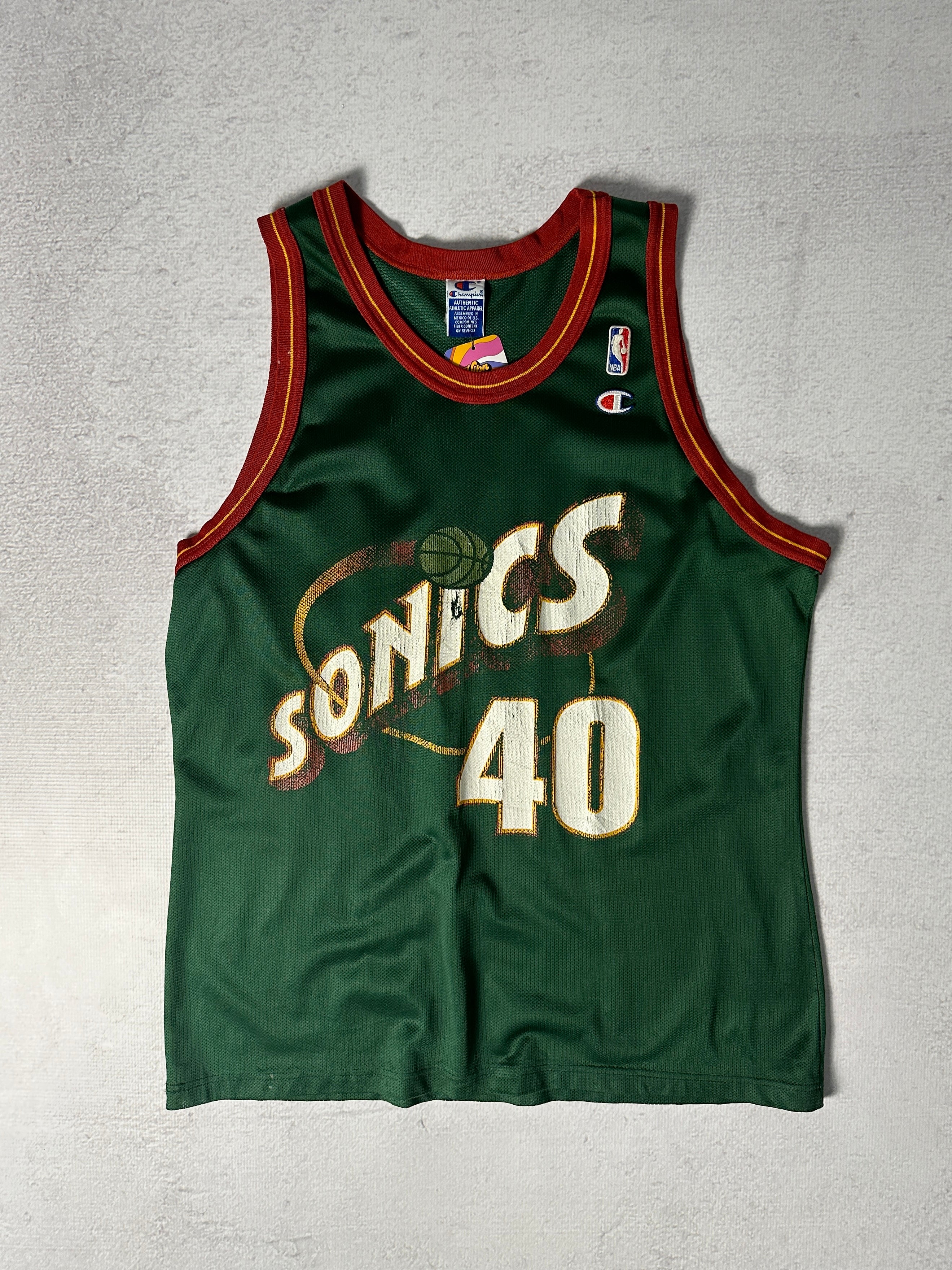 Vintage Champion NBA Seattle Supersonics Shawn Kemp #40 - Men's Large