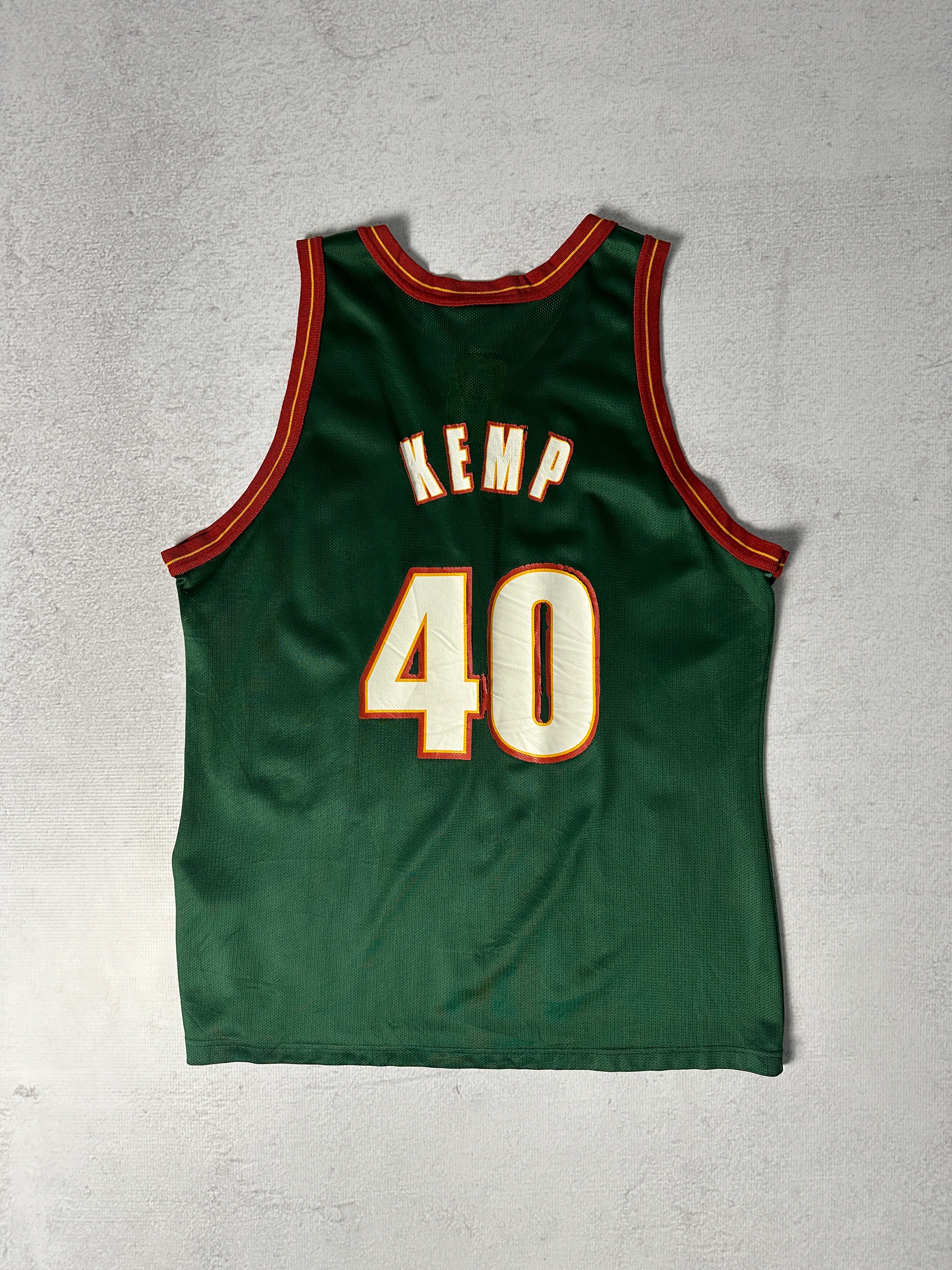 Vintage Champion NBA Seattle Supersonics Shawn Kemp #40 - Men's Large