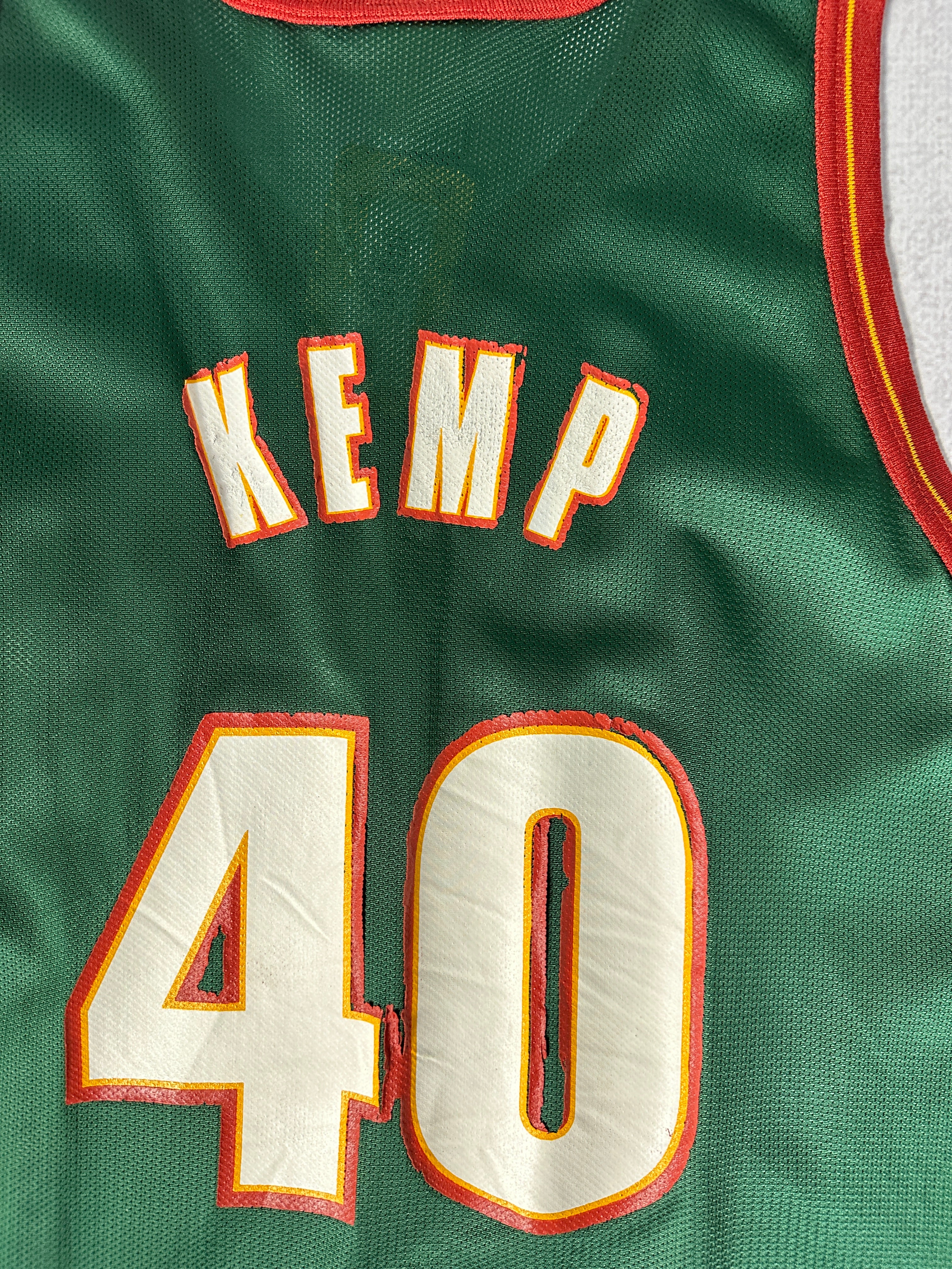 Vintage Champion NBA Seattle Supersonics Shawn Kemp #40 - Men's Large