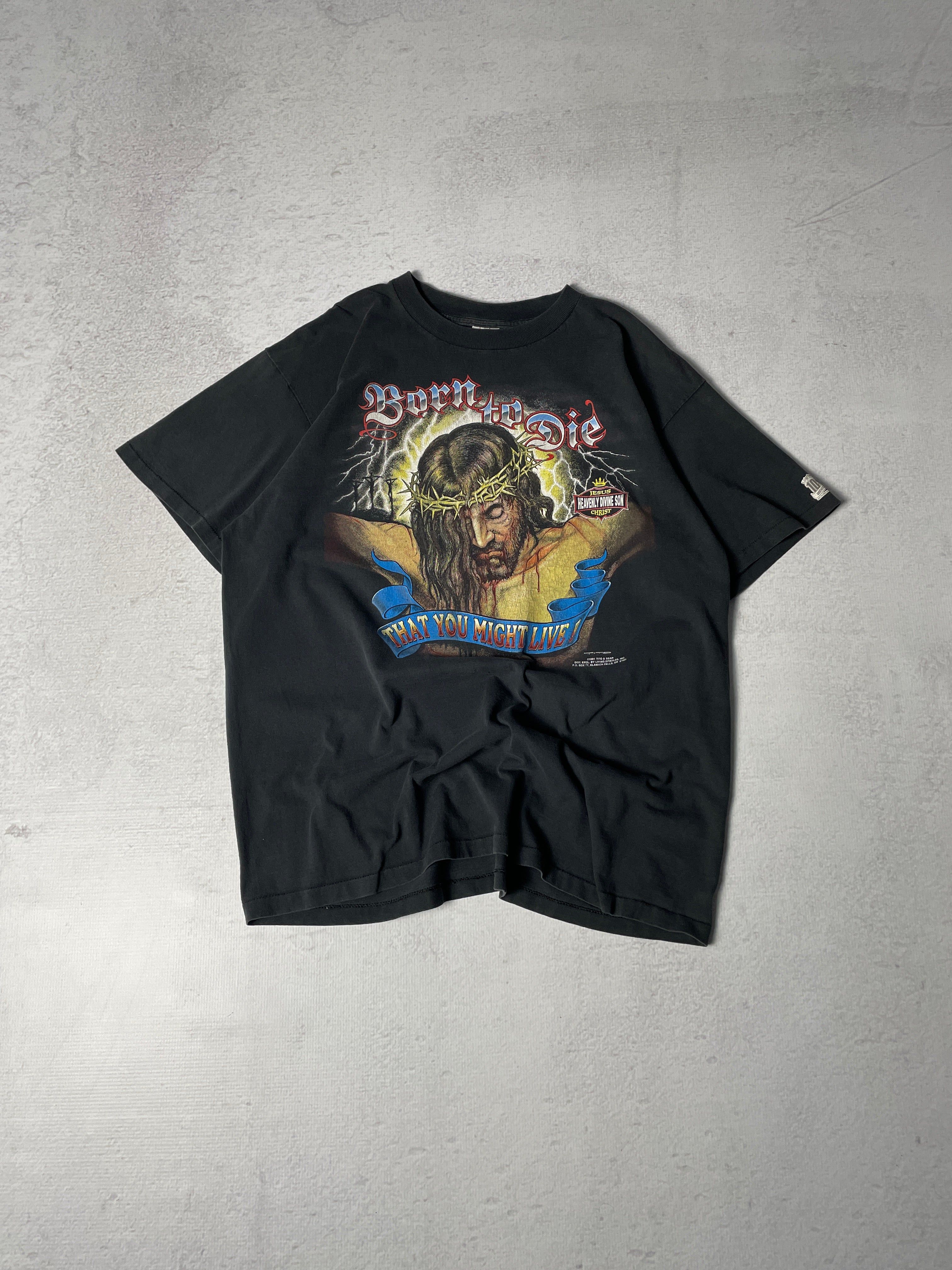 Vintage 1991 Born to Die Graphic T-Shirt - Men's XL