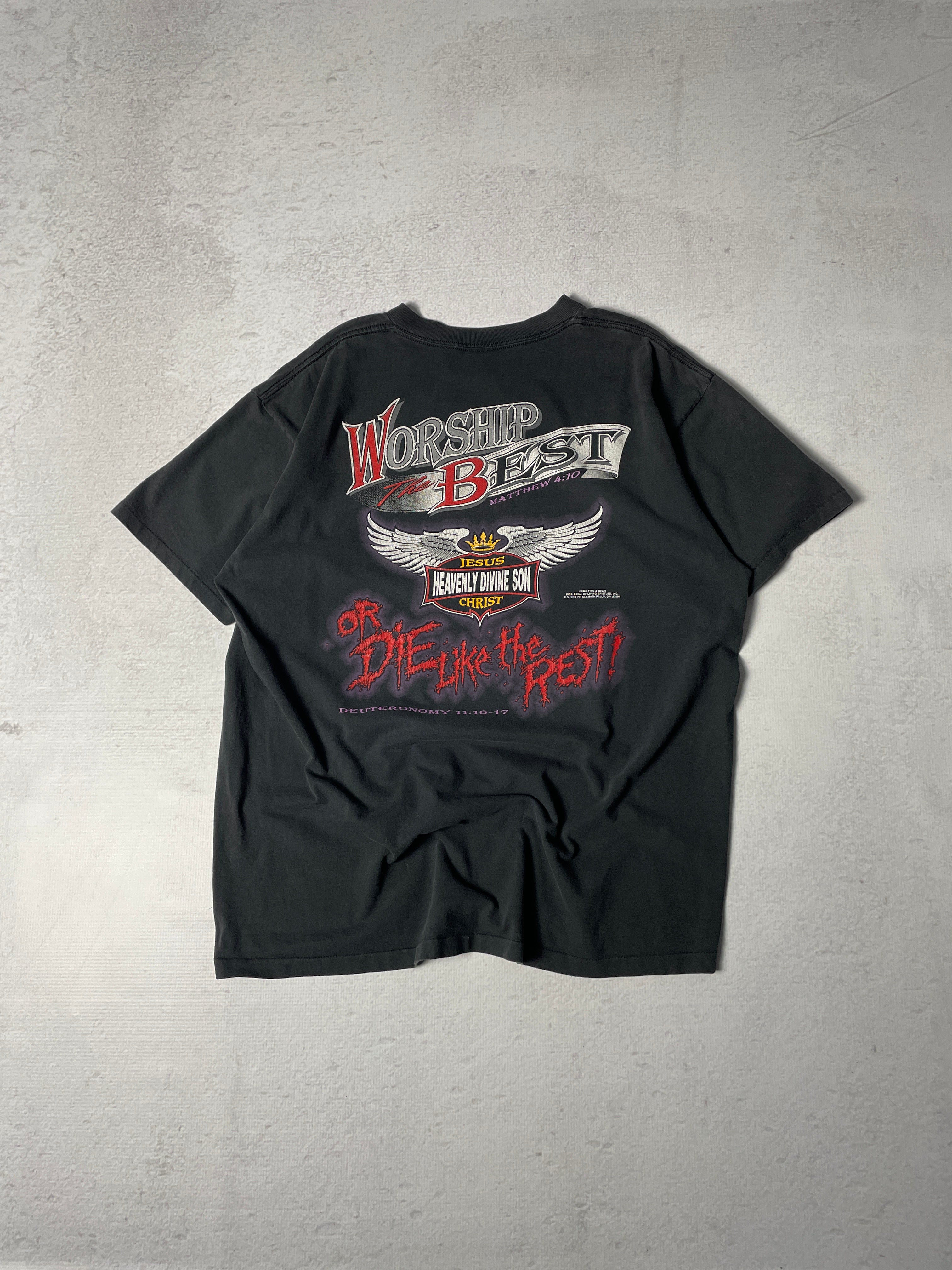 Vintage 1991 Born to Die Graphic T-Shirt - Men's XL
