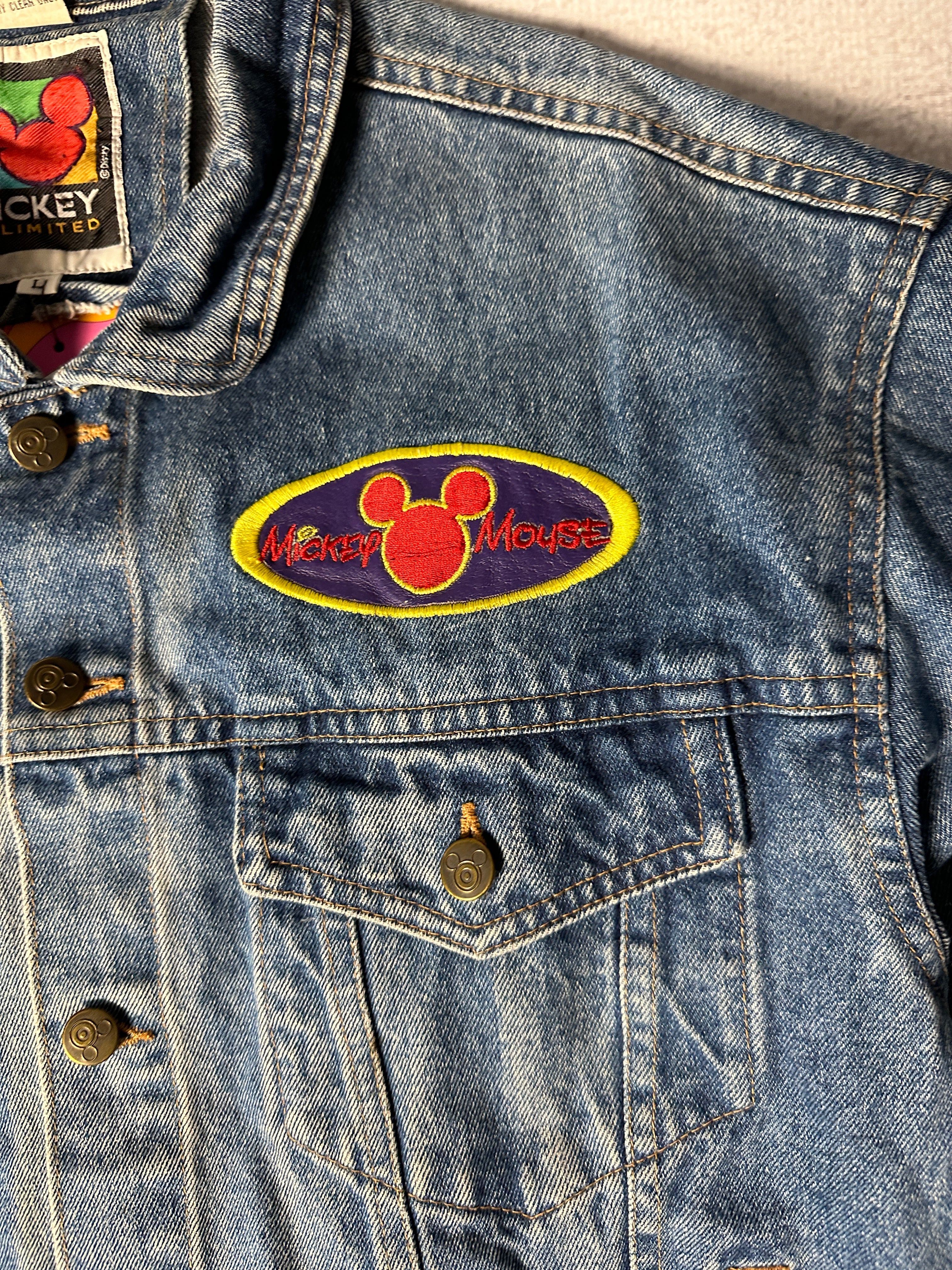 Vintage Disney Mickey Mouse Denim Jacket - Men's Large