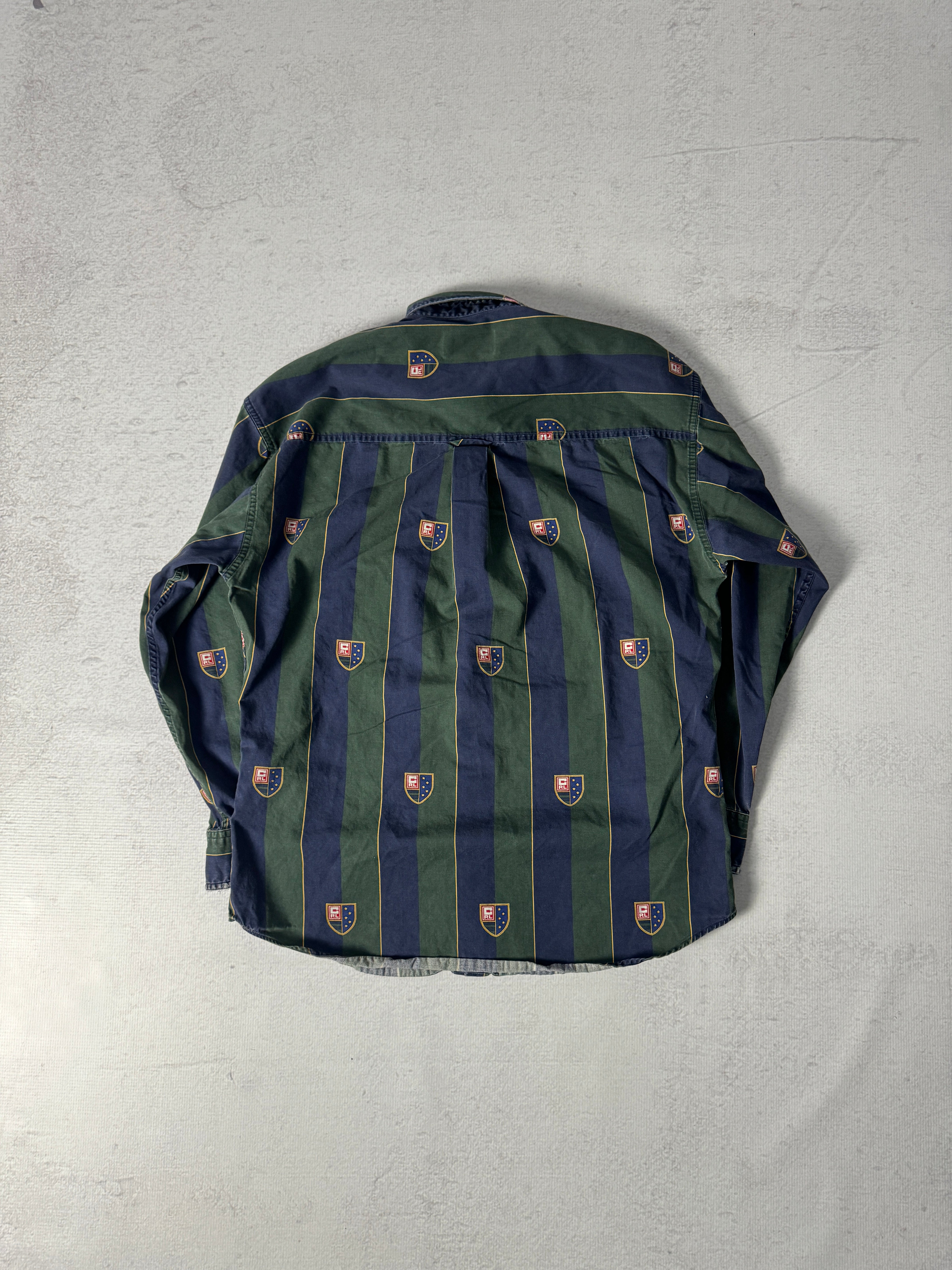 Vintage Chaps Ralph Lauren Striped Buttoned Shirt - Men's Medium