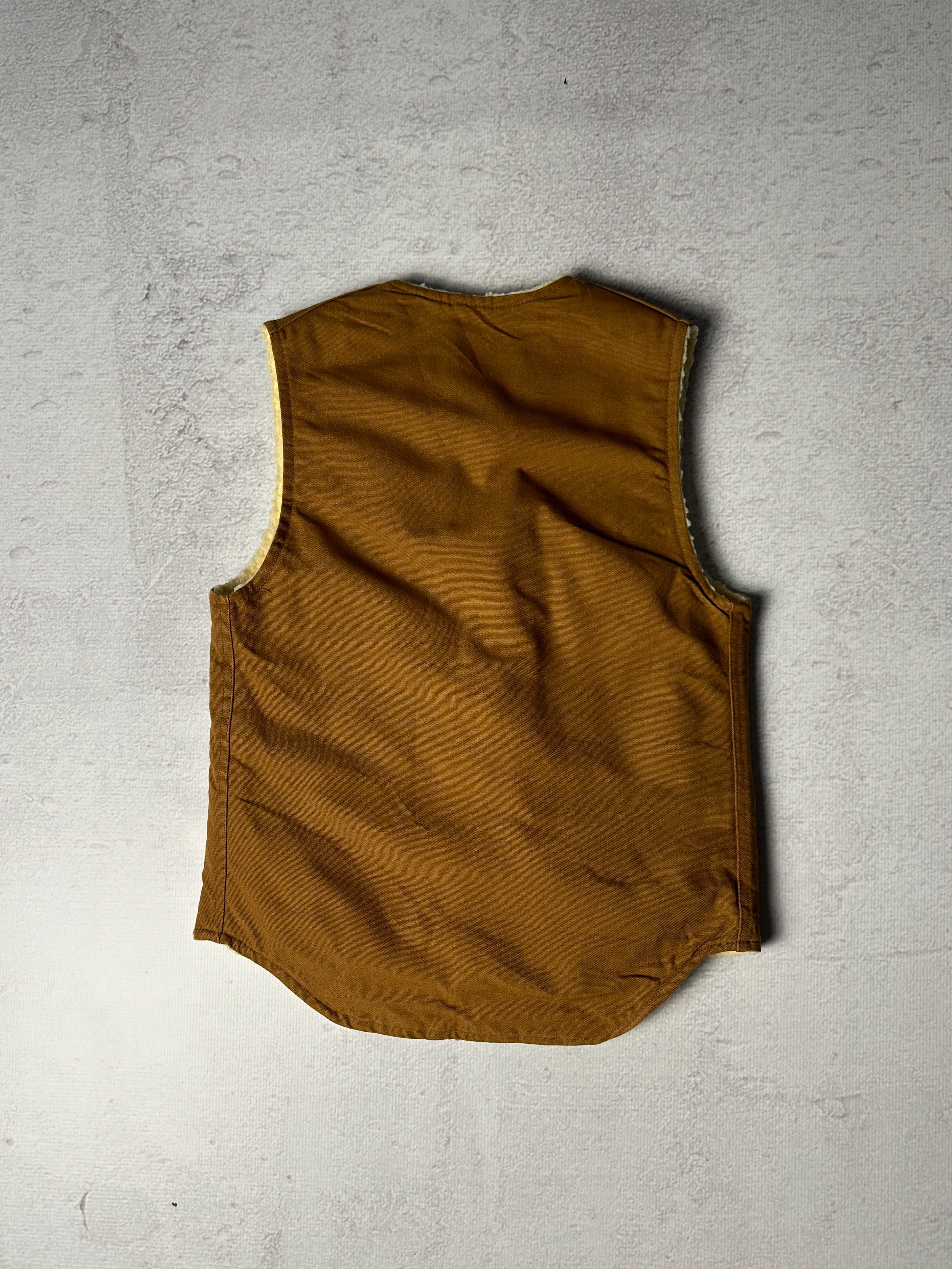 Vintage Carhartt Sherpa Lined Denim Vest - Men's Small