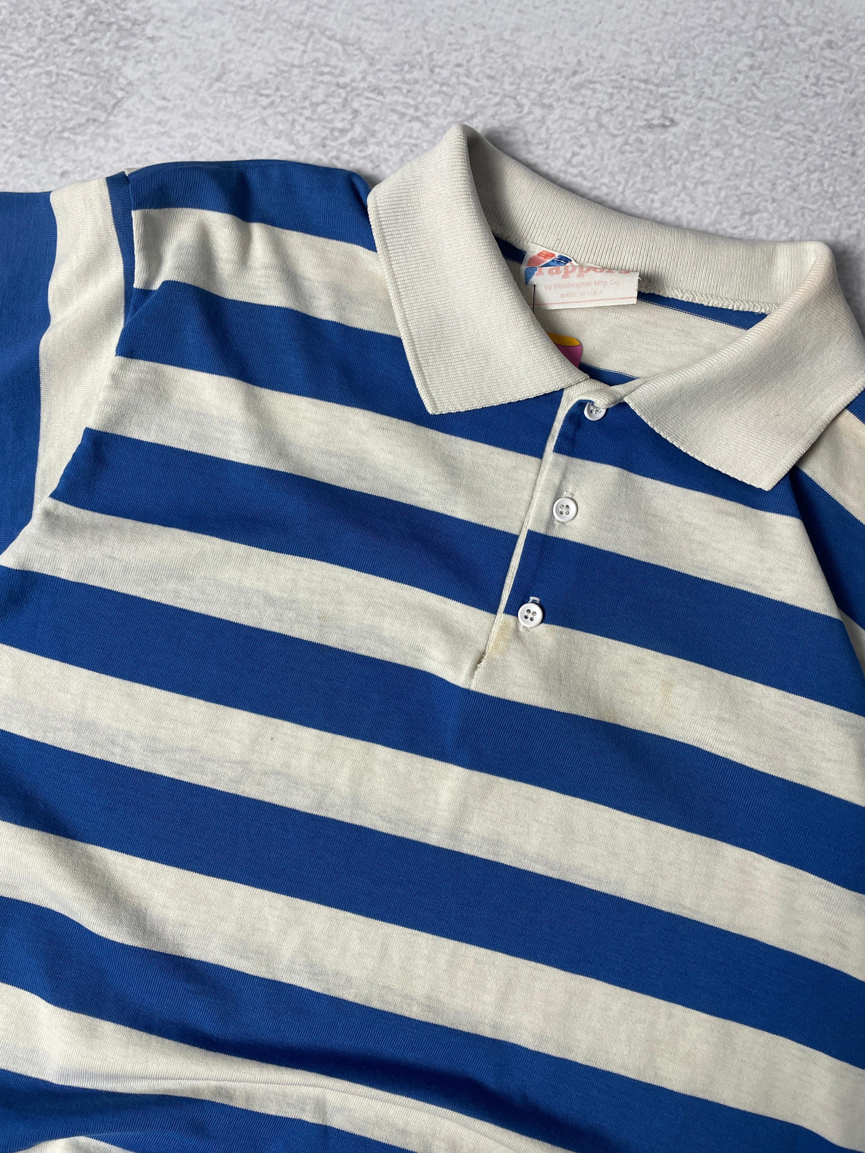 Vintage Striped Polo Shirt - Men's Medium