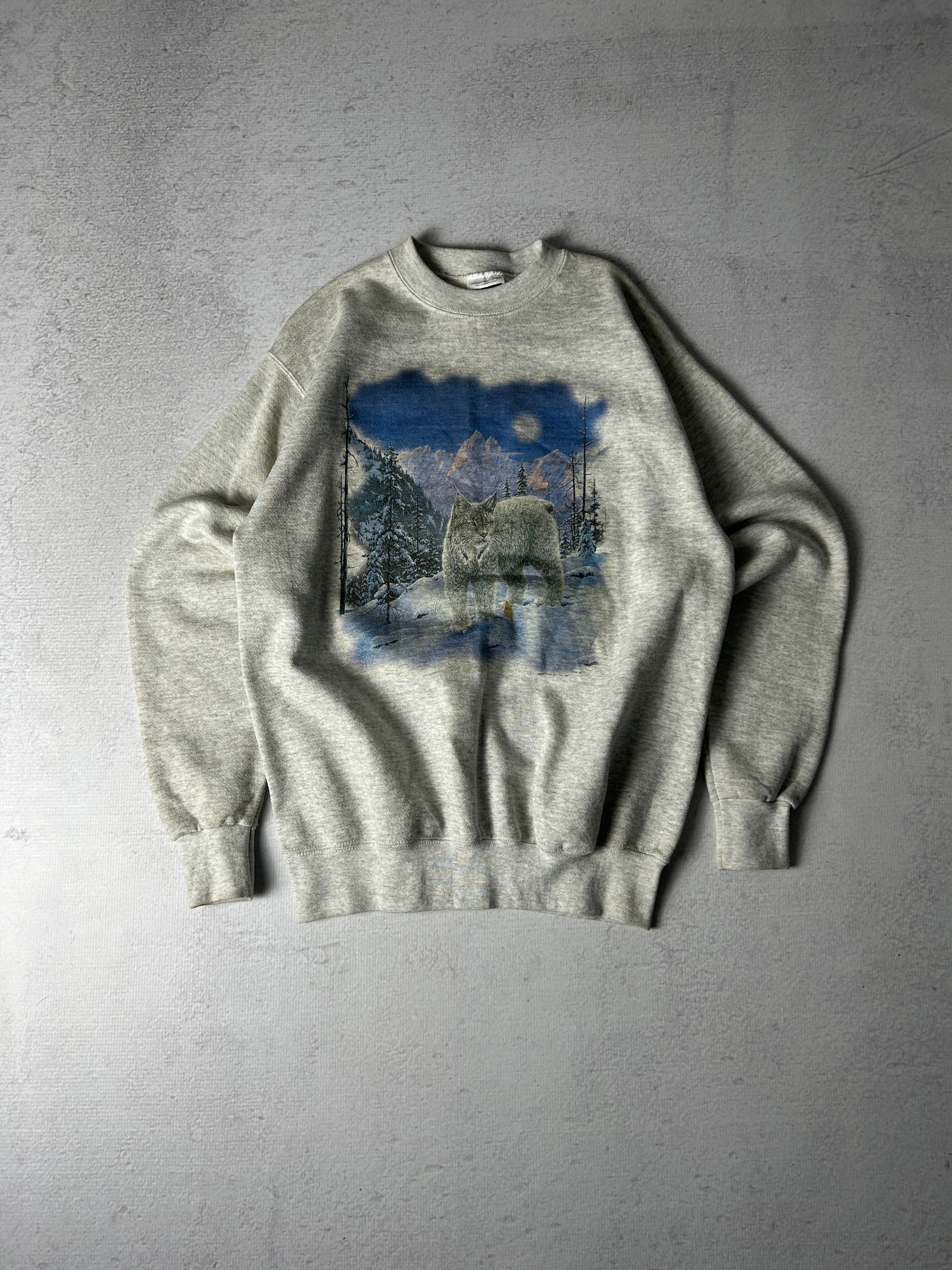 Vintage 90s Lynx Crewneck Sweatshirt - Men's Medium