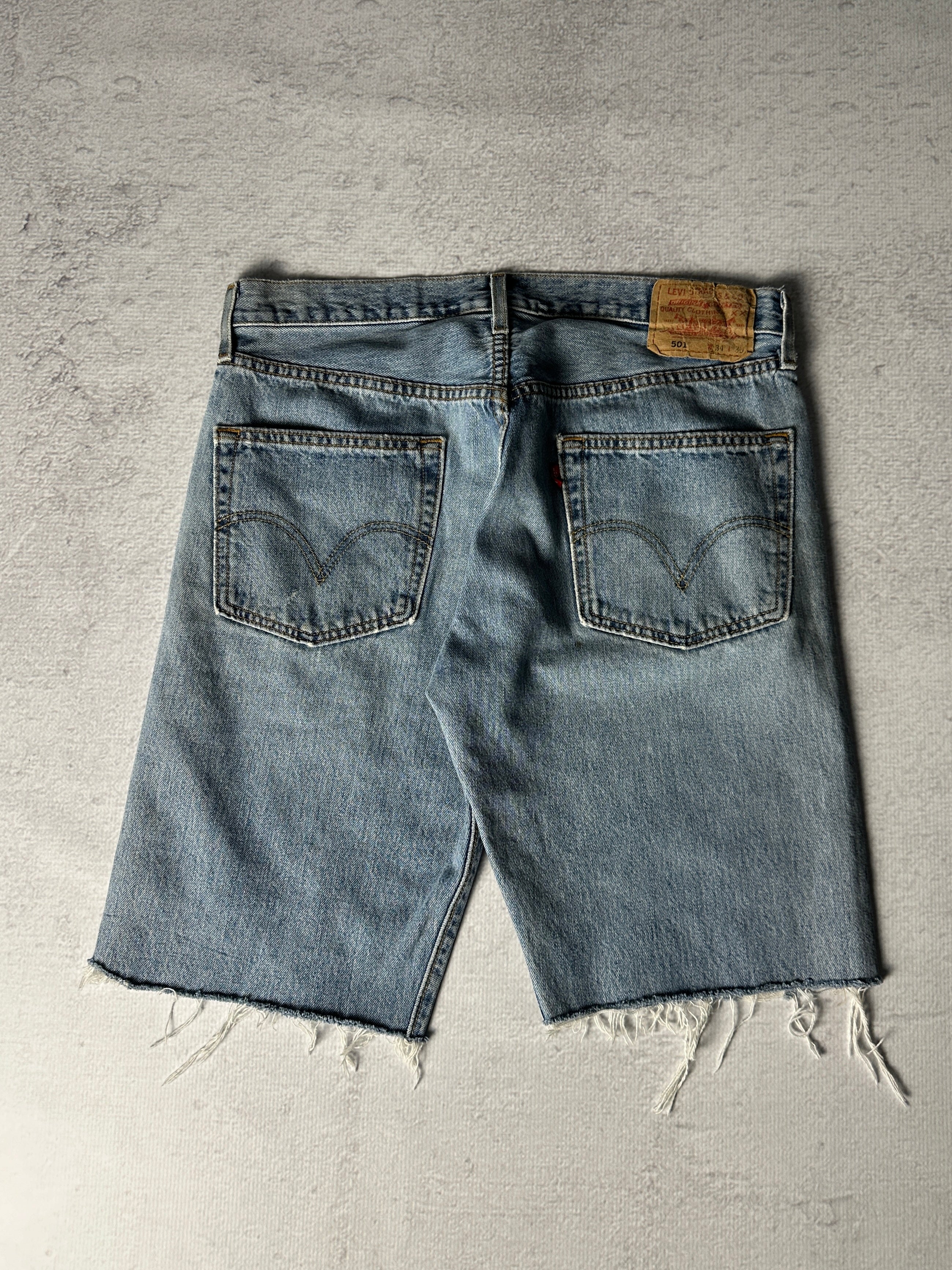 Vintage Levis 501 Distressed Jean Shorts - Men's 32W11L