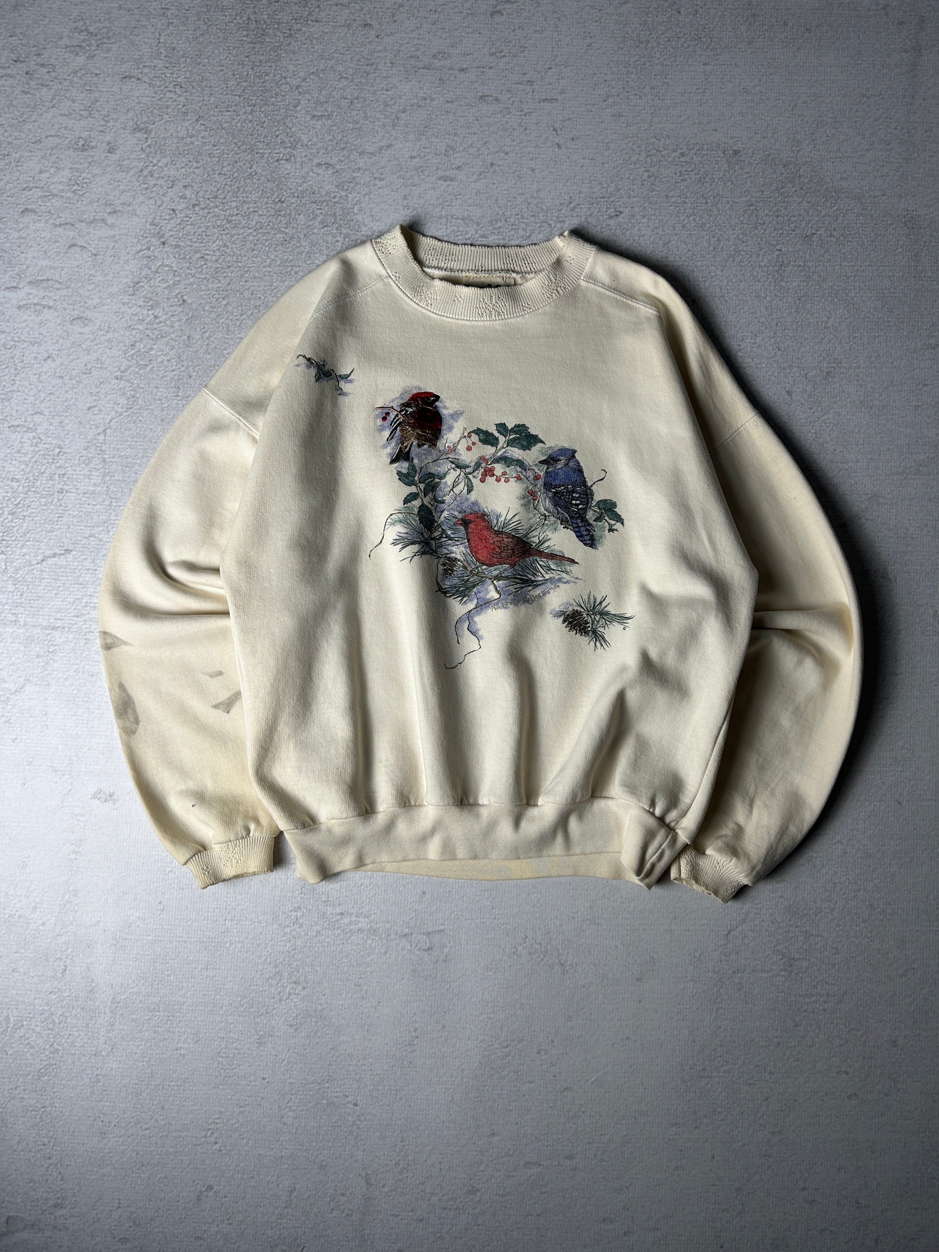 Vintage Birds Crewneck Sweatshirt - Women's Medium