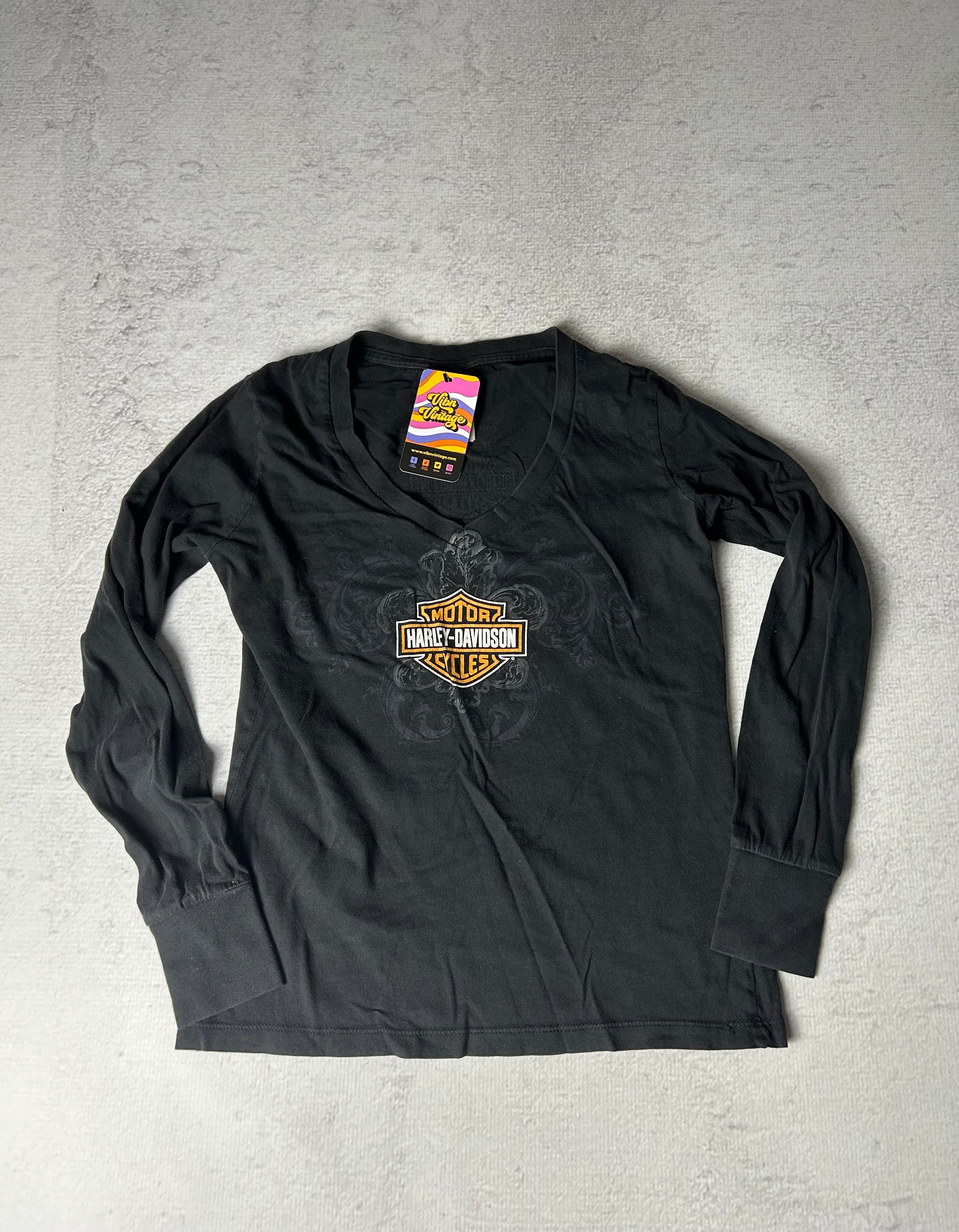 Vintage Harley Davidson Long-Sleeve T-Shirt - Women's Small