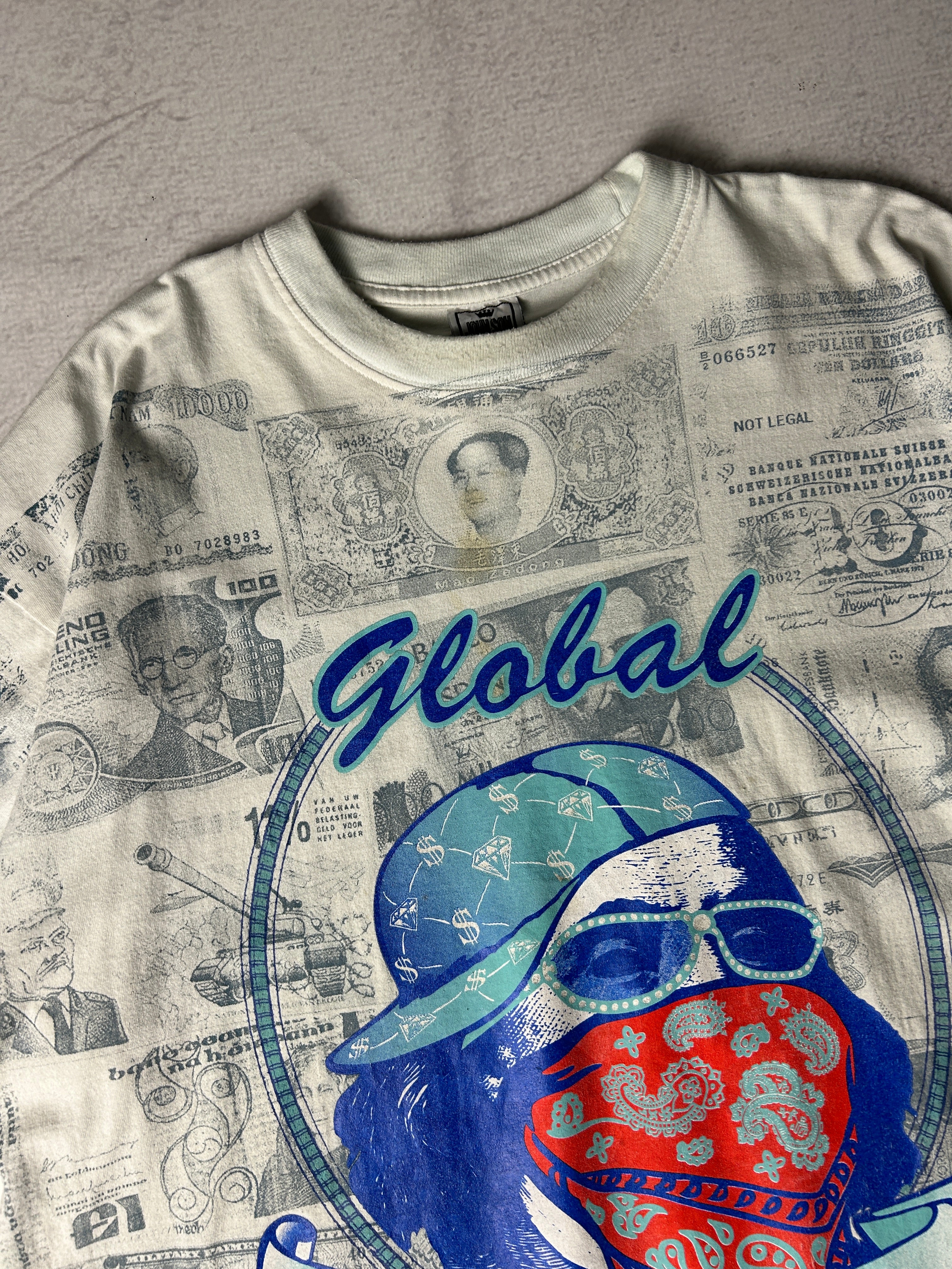 Vintage Global Hustler Graphic T-Shirt - Men's 2XL