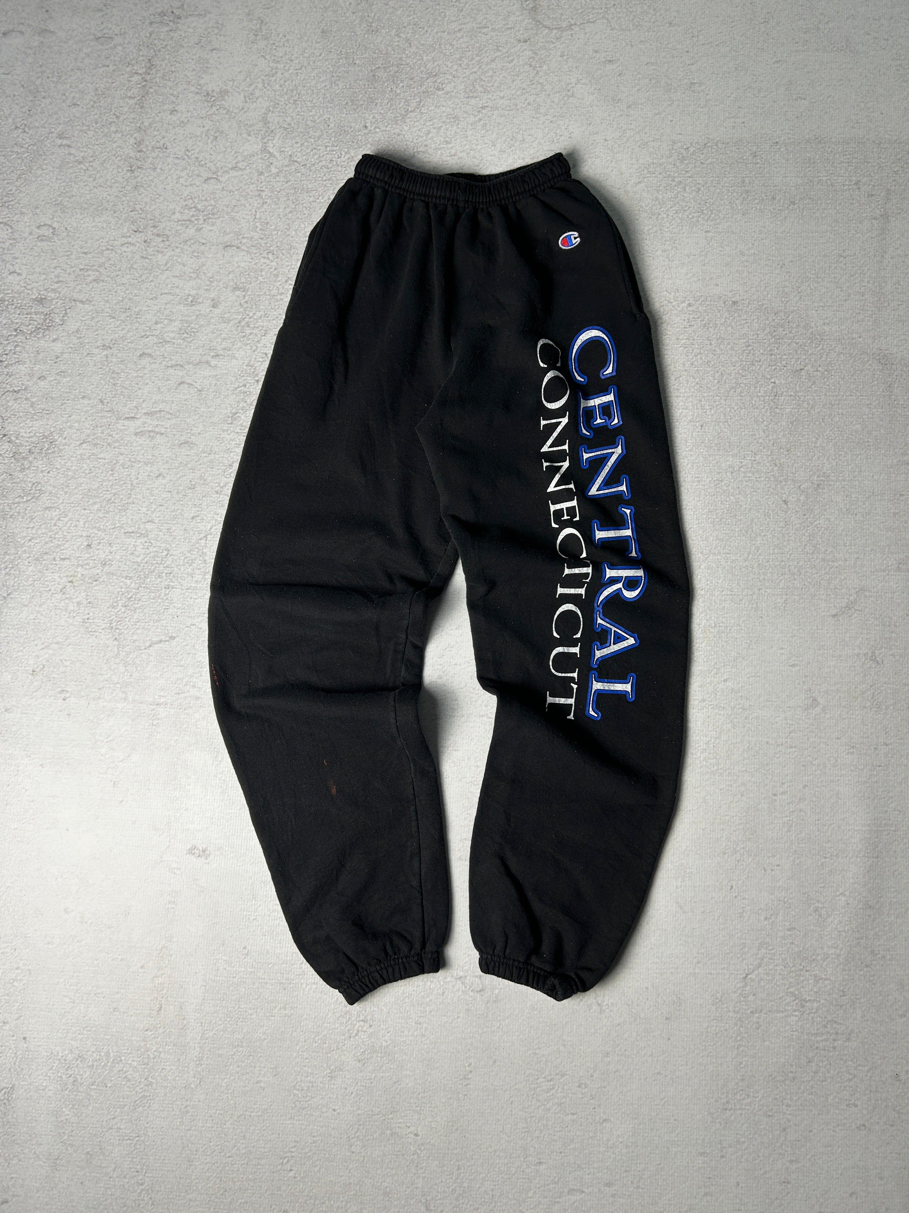 Vintage Champion Central Connecticut Cuffed Sweatpants - Men's Small