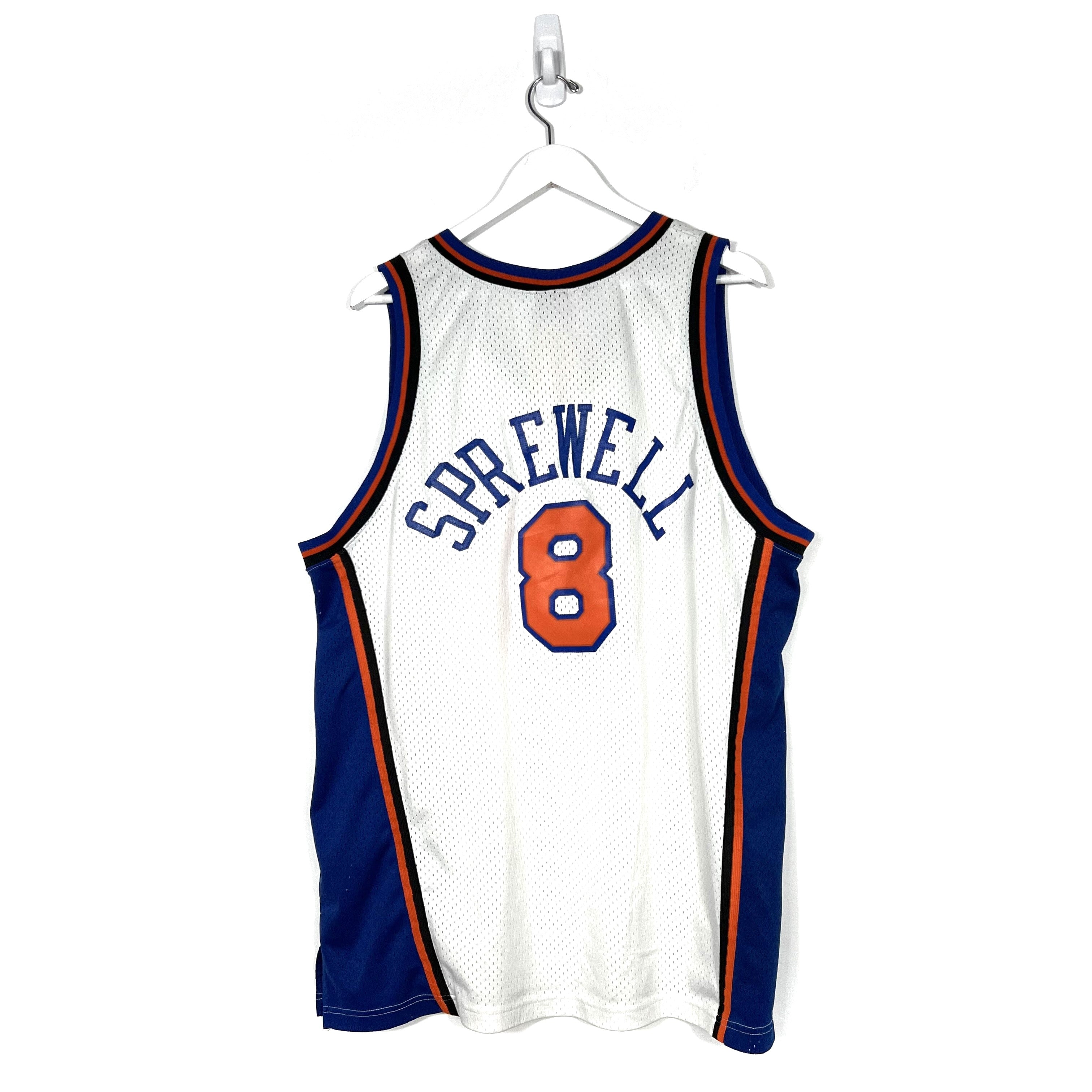 Vintage Nike NBA New York Knicks Latrell Sprewell #8 Stitched Jersey - Men's 2XL