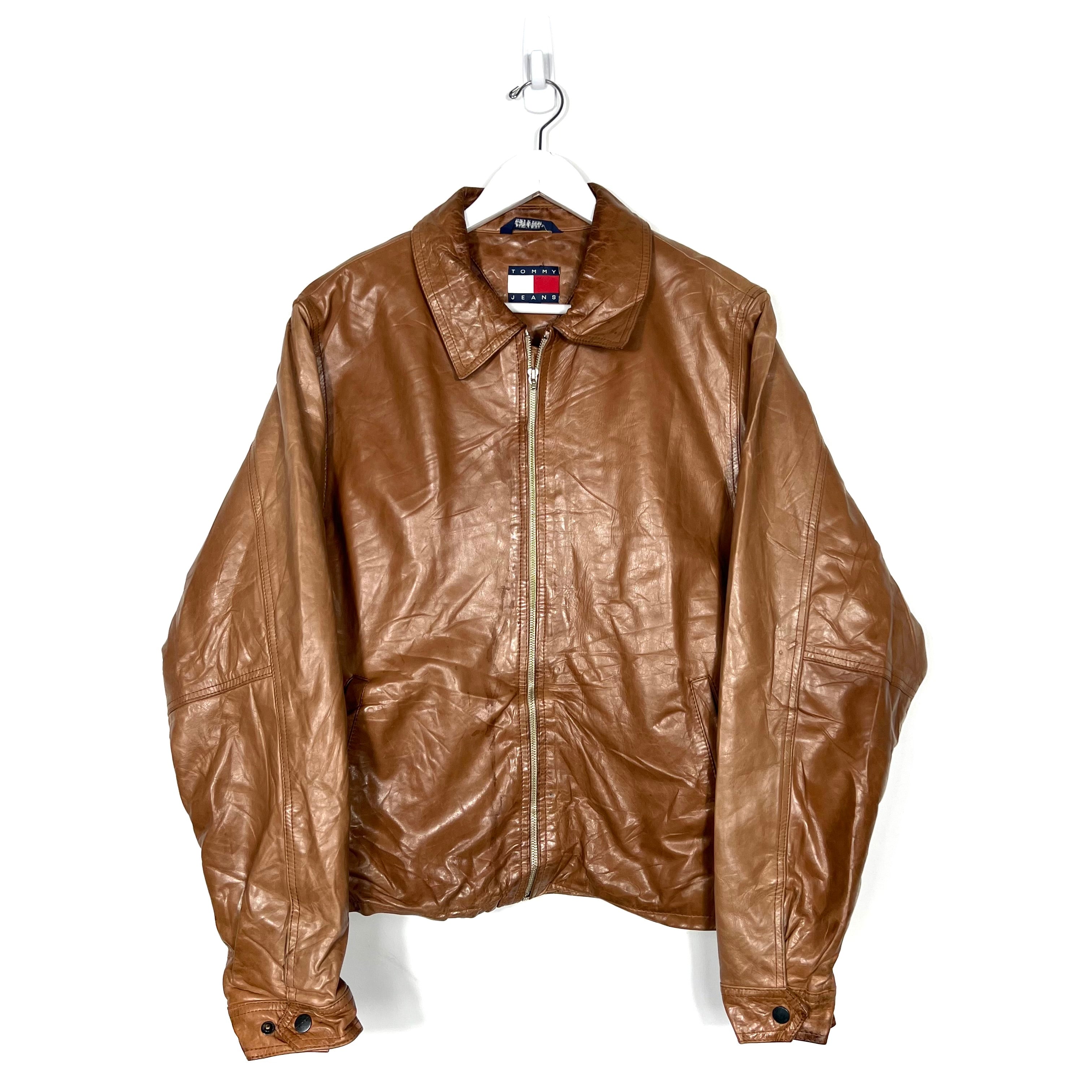 Vintage Tommy Hilfiger Leather Jacket - Men's Medium