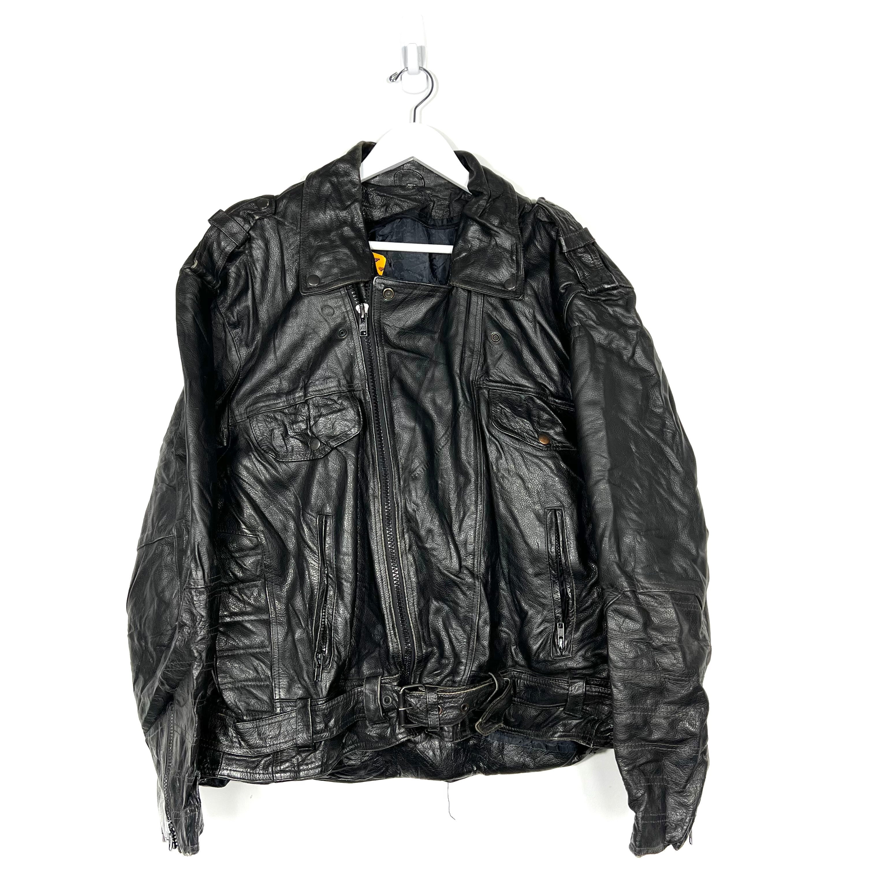 Vintage Biker Leather Jacket - Men's XL